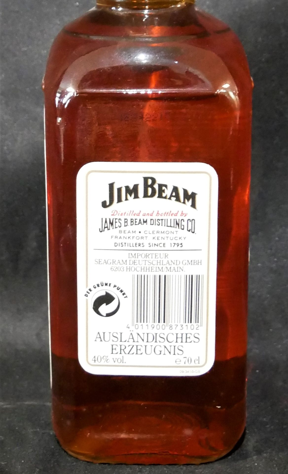 alter Jim Beam Bourbon Whiskey, 40% vol., 70 cl. Ungeöffnet. - Bild 2 aus 3