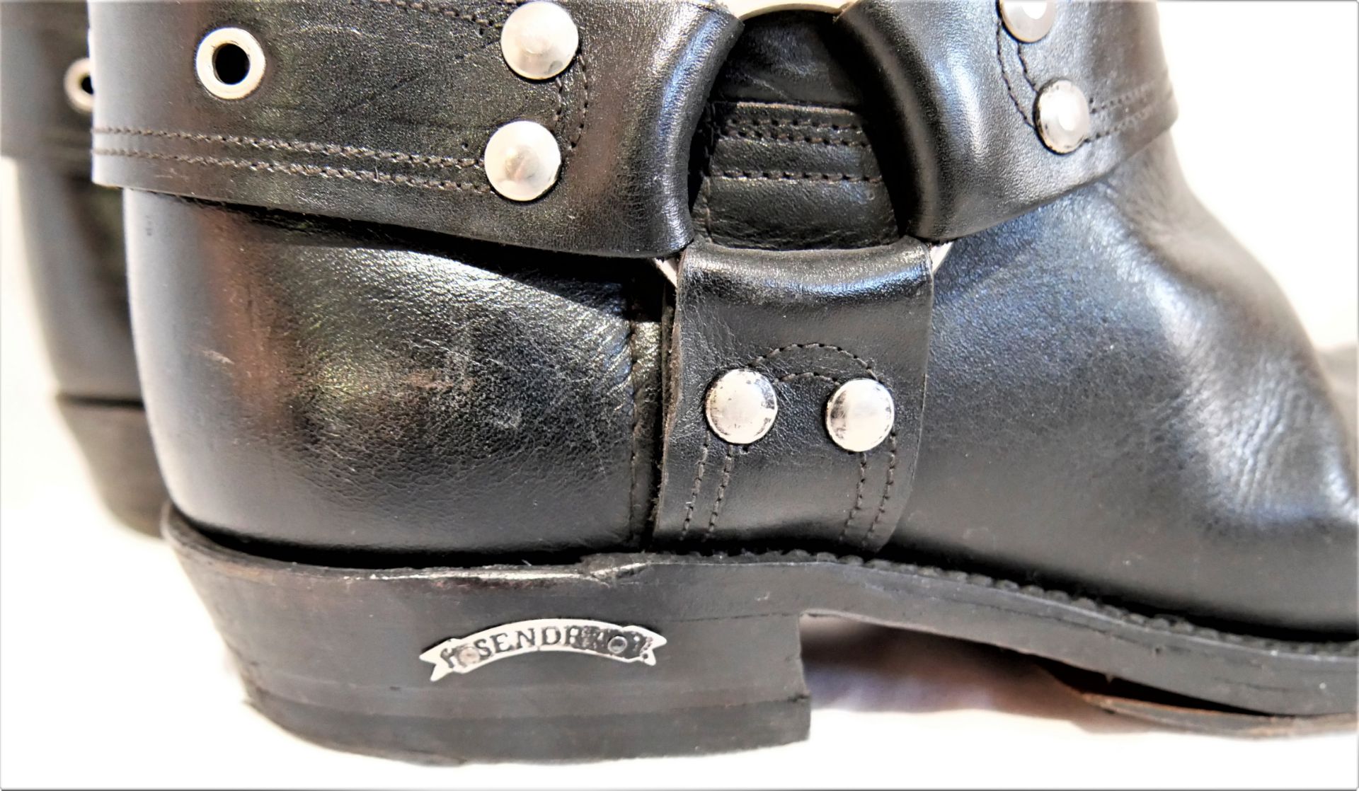 Original "Sendra" Biker-Boots, schwarzes Leder, US Größe 10 entspricht Größe 44, guter getragener - Image 2 of 4