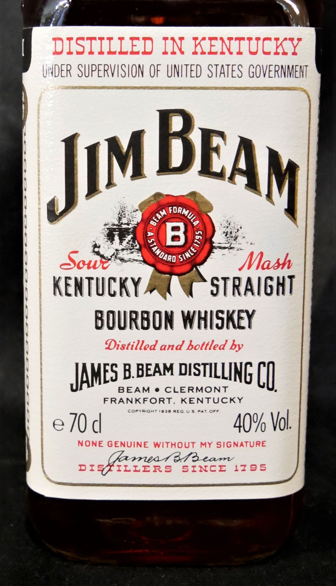 alter Jim Beam Bourbon Whiskey, 40% vol., 70 cl. Ungeöffnet. - Bild 3 aus 3