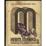 Herm. Manko AG, Frankfurt a.M. Mainzerlandstr. 14, Katalog Ausgabe 1932.