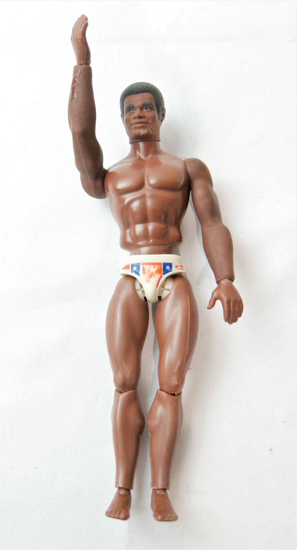 Original Mattel Big Jim von 1971, mit beweglichem Arm, am Arm Klebespuren vorhanden, bespielter