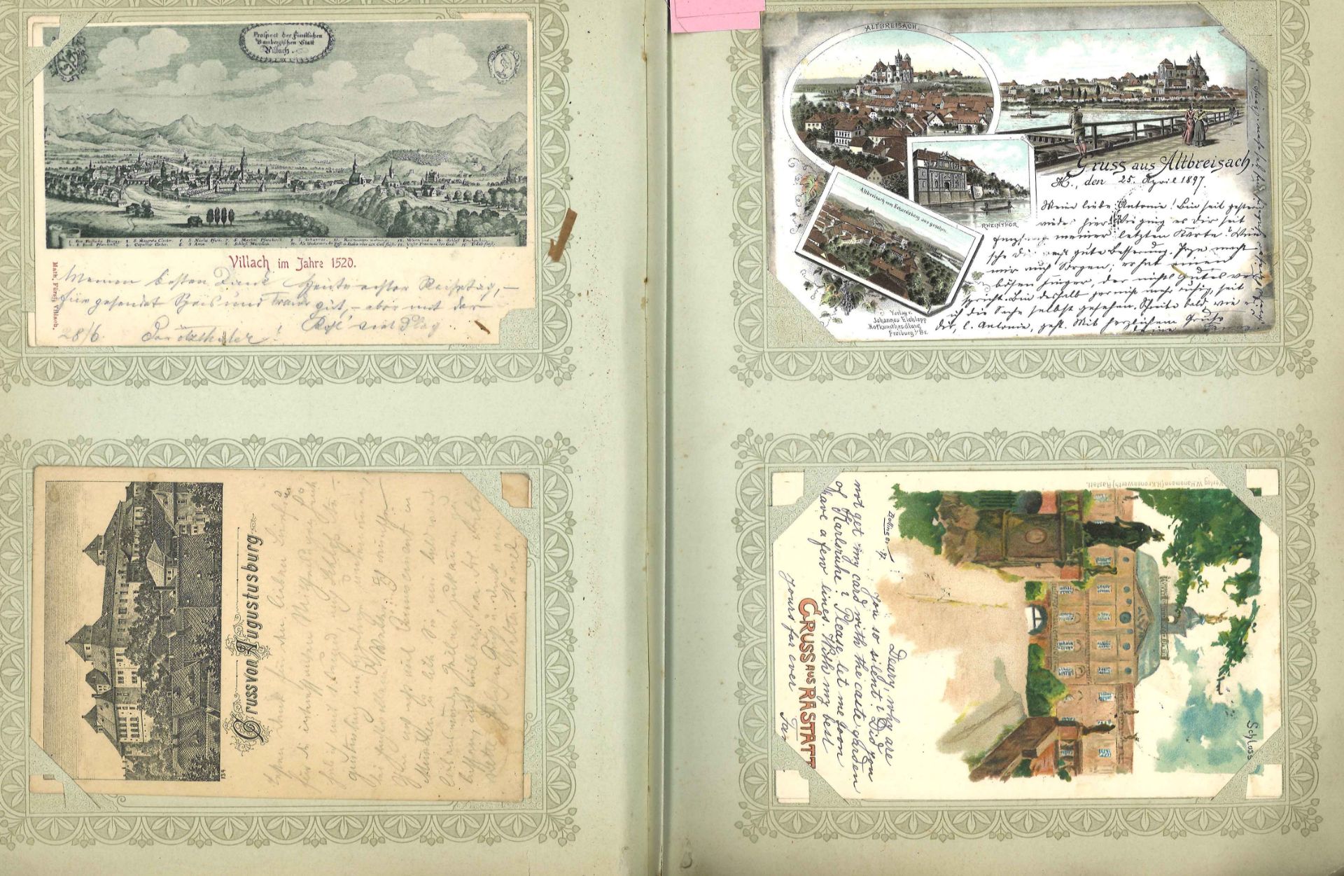 uraltes Postkartenalbum mit über 170 Karten, meist unter 1900. Sehr schöne Fundgrube für den - Bild 3 aus 11