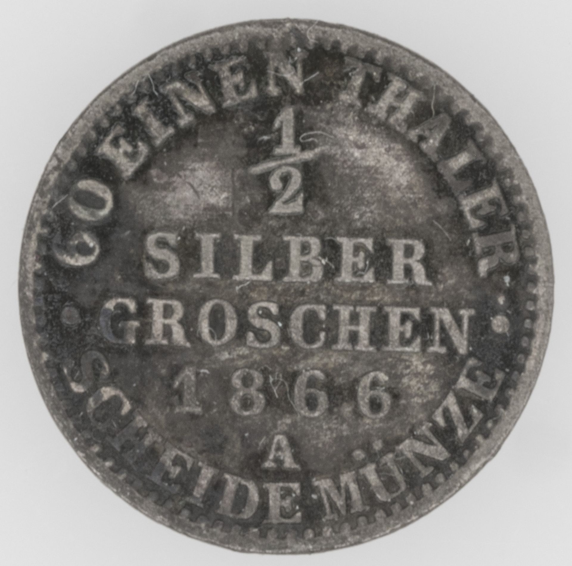 Preußen 1866 A, 1/2 Silbergroschen. "Wilhelm I.". KM 484. Erhaltung: ss. - Image 2 of 2