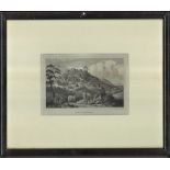 Stahlstich "Ruine Hartenstein", Zeichner: Alex Marx (1815 - ), Blattgröße: ca. B 18,5 cm x 12,5