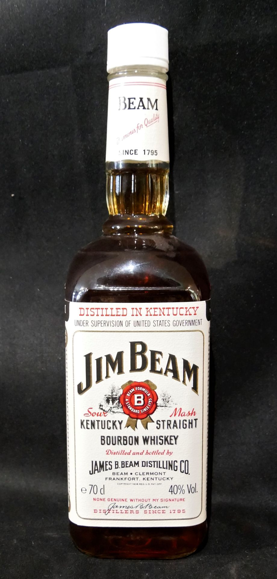 alter Jim Beam Bourbon Whiskey, 40% vol., 70 cl. Ungeöffnet.