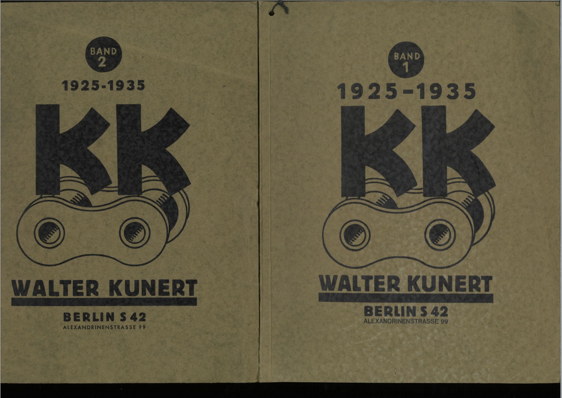 Walter Kunert, Berlin S42, Alexandrinenstrasse 99, Katalog 1935, Band 1 Motorad, Spezialteile und