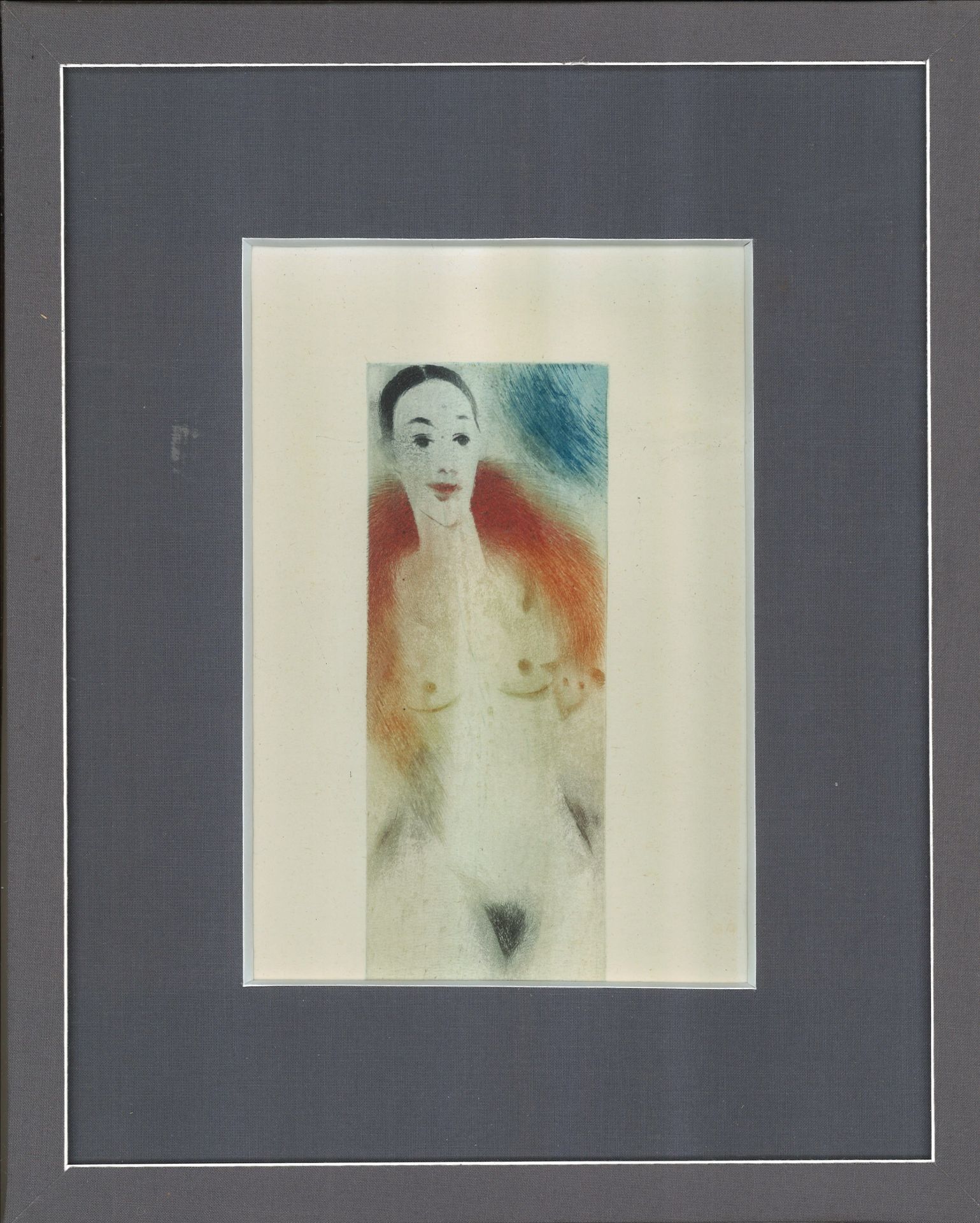 Karel SAFAR (1938-2016), Farb-Radierung "Nackte Schönheit", hinter Glas gerahmt. Blattmaße: Höhe ca.