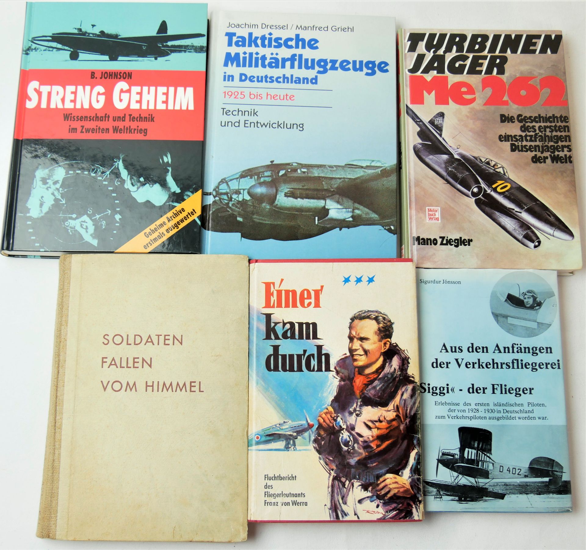 Konvolut Luftfahrt Literatur - 6 Bücher, dabei Taktische Militärflugzeuge in Deutschland 1925 bis