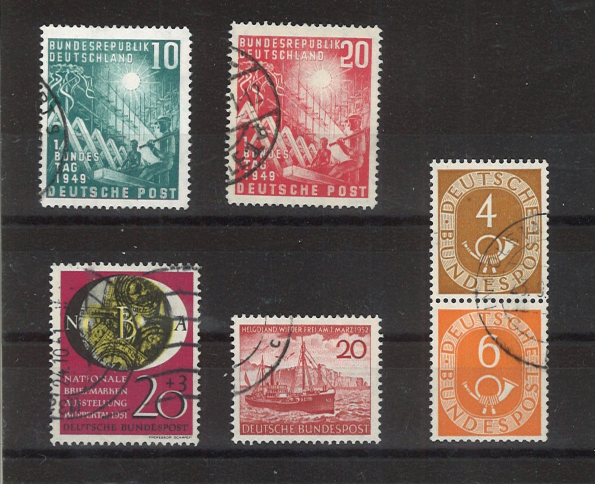 Lot Bund, Michel Nr. 111/12, 142, 152, 51, gestempelt. ,