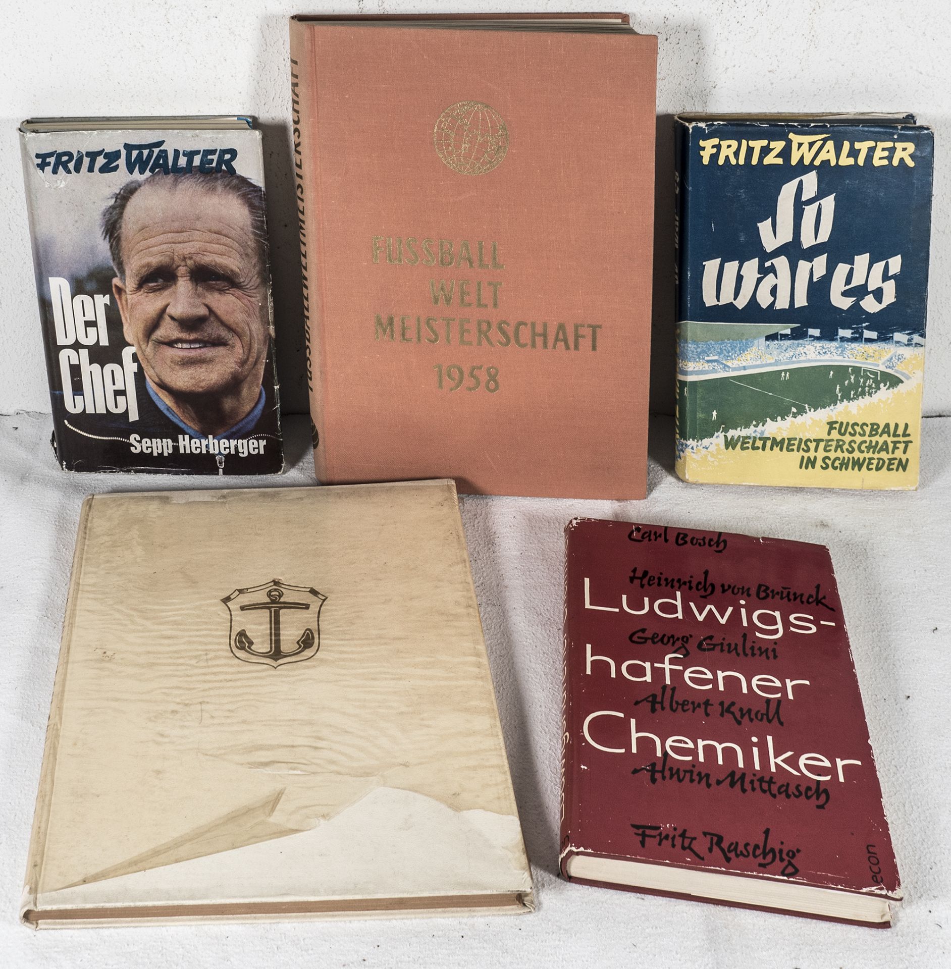 Bücherlot, Fritz Walter "So war es" und "Der Chef", Fußball - Weltmeisterschaft 1958. Dazu 100 Jahre