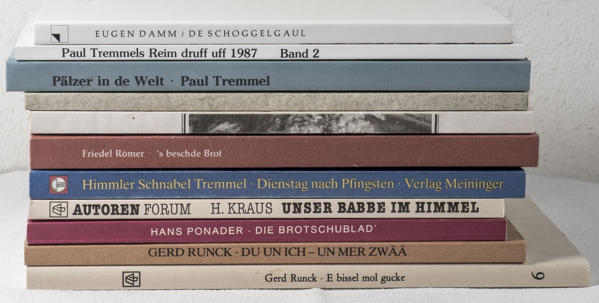 Lot Bücher Pfälzer Mundartdichter. U.a. Paul Tremmel, Heinz Ponader, Gerd Runck etc.