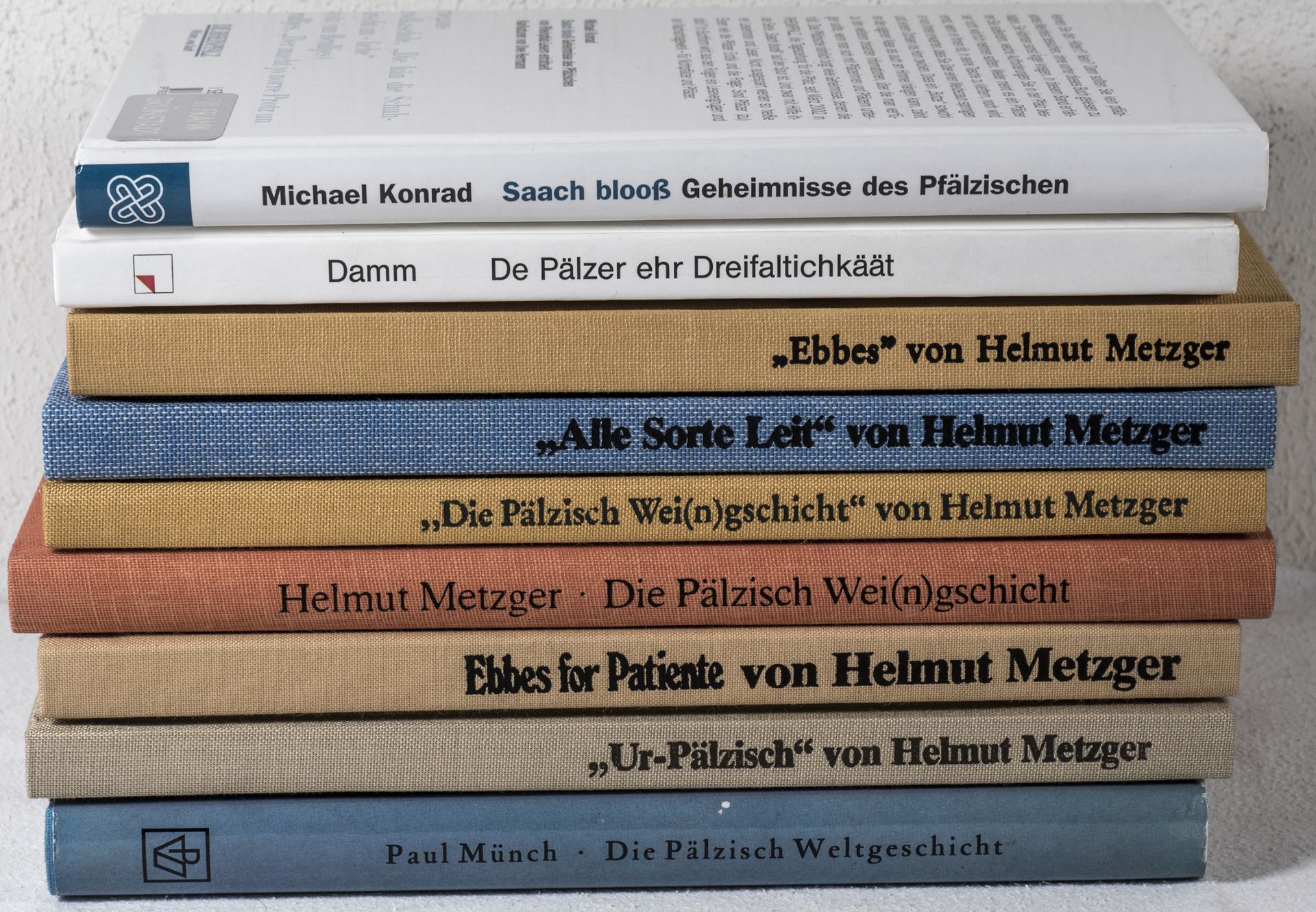 Konvolut Bücher Pfälzer Mundart. Dabei Helmut Metzger, Paul Münch, Michael Konrad etc.