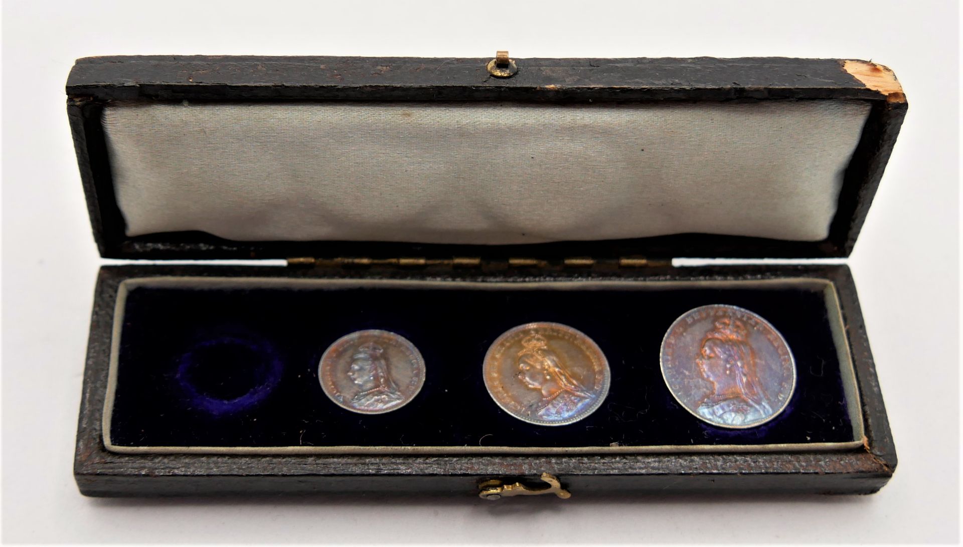 Maundy Money Coin Set 1891 in Original Kästchen. 1 Cent Münze fehlt. - Bild 2 aus 5