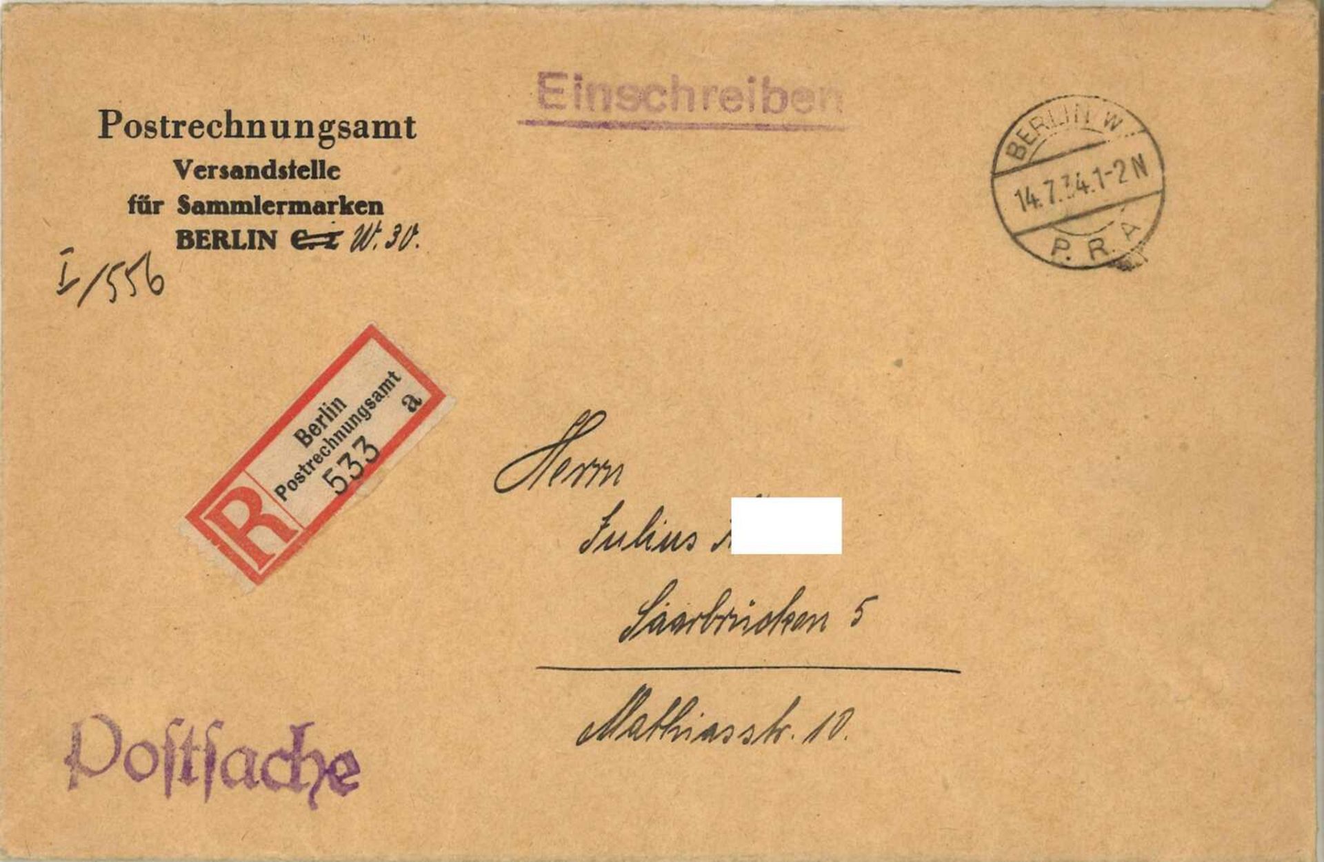 Deutsches Reich, meist aus 1933-1945, mit etwas Nebengebieten. Über 40 Belege, Block, - Bild 2 aus 3