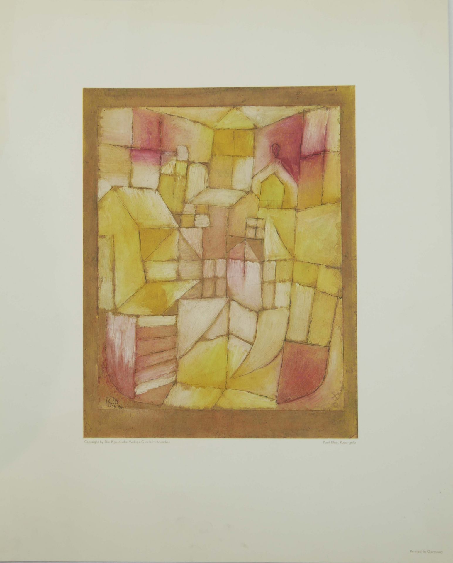 Paul Klee "Rosa-gelb", Copyright by Die Piperdrucke Verlags GmbH München. Höhe Druckqualität.