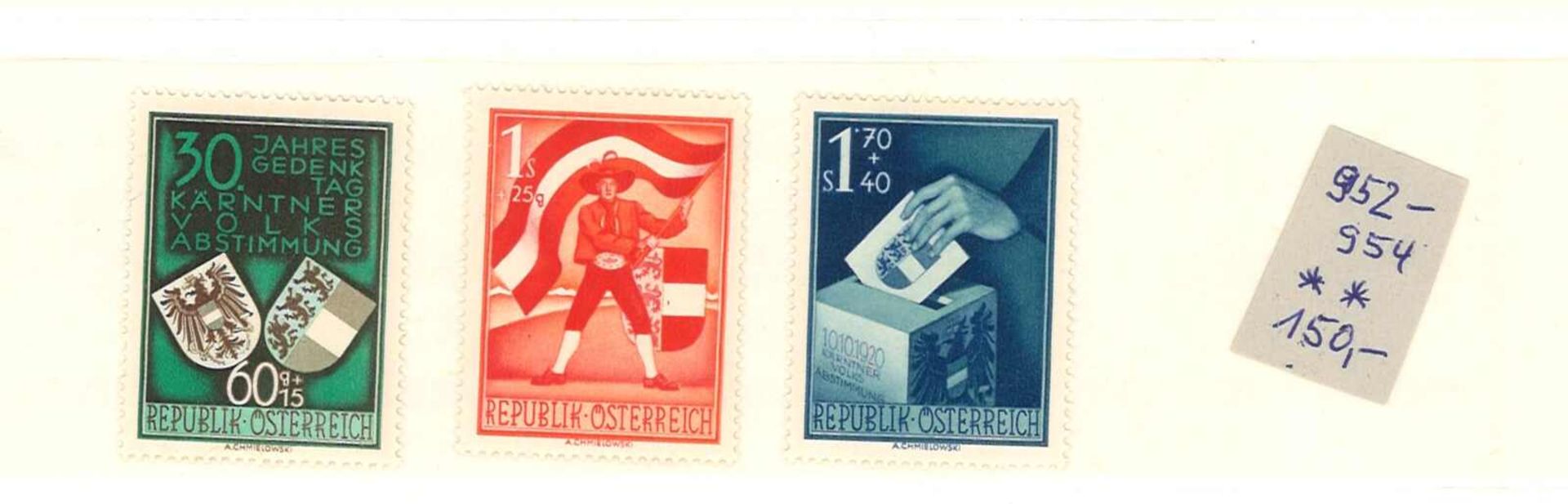 Österreich, 30. Jahrestag der Volksabstimmung in Kärnten 1950. Postfrisch in einwandfreiem