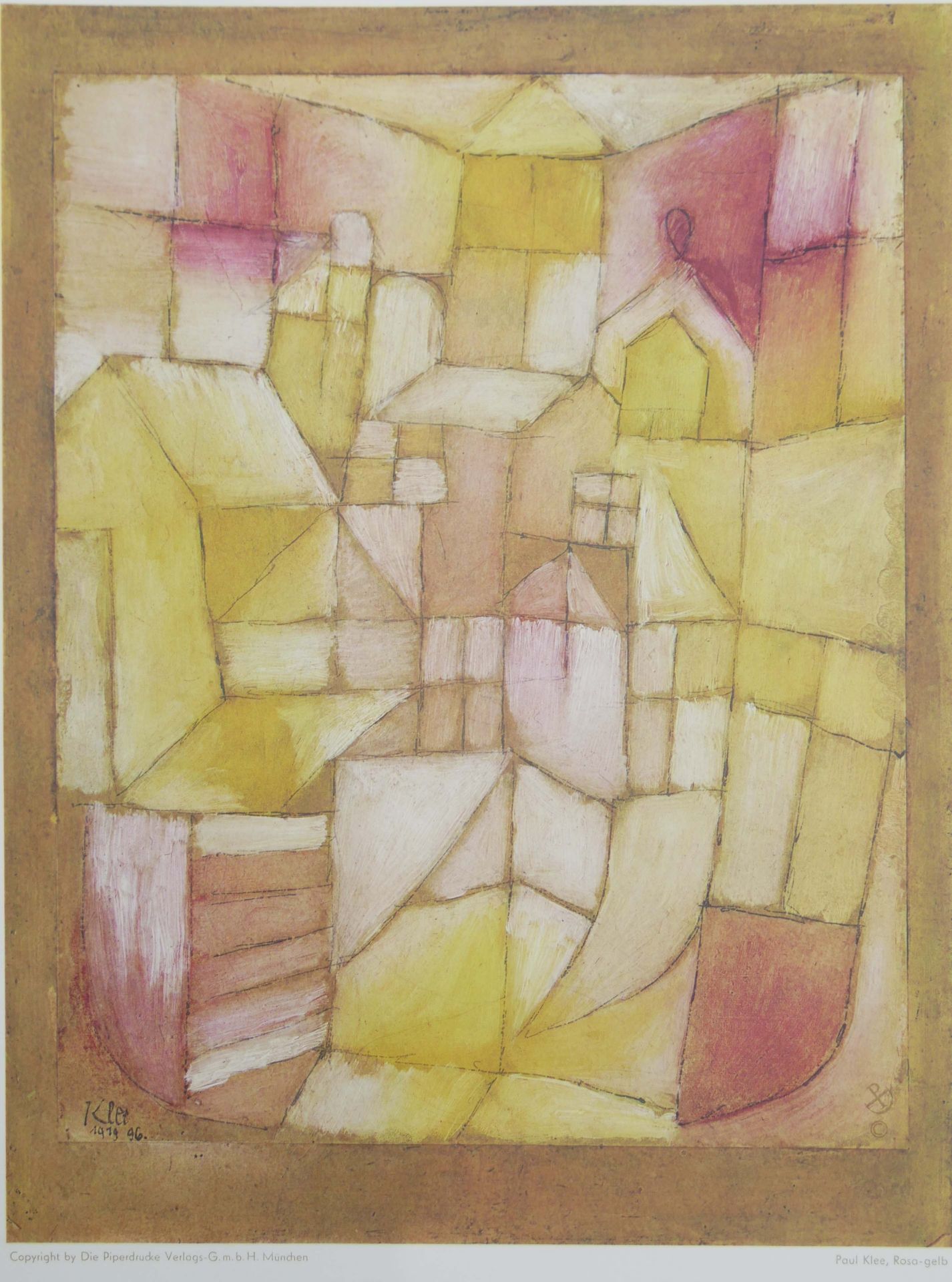 Paul Klee "Rosa-gelb", Copyright by Die Piperdrucke Verlags GmbH München. Höhe Druckqualität. - Bild 2 aus 3