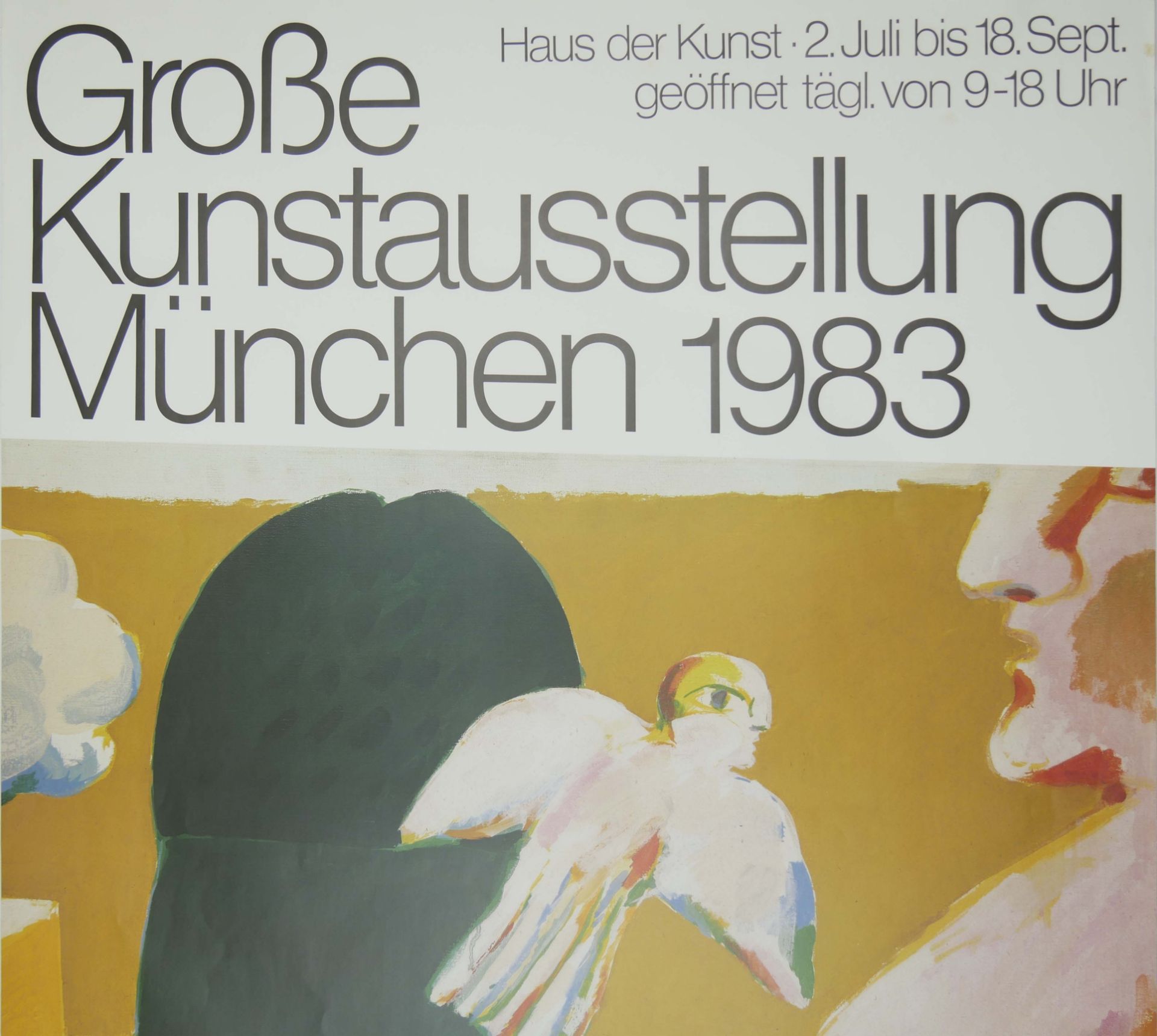 Plakat "Große Kunstausstellung München 1983", mit Gebrauchsspuren. Maße: Höhe ca. 84 cm, Breite - Bild 2 aus 2