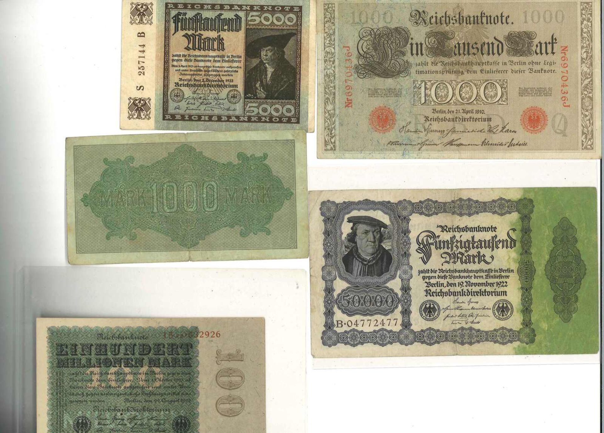 Lot Banknoten, meist Reichsbanknoten. - Bild 2 aus 4