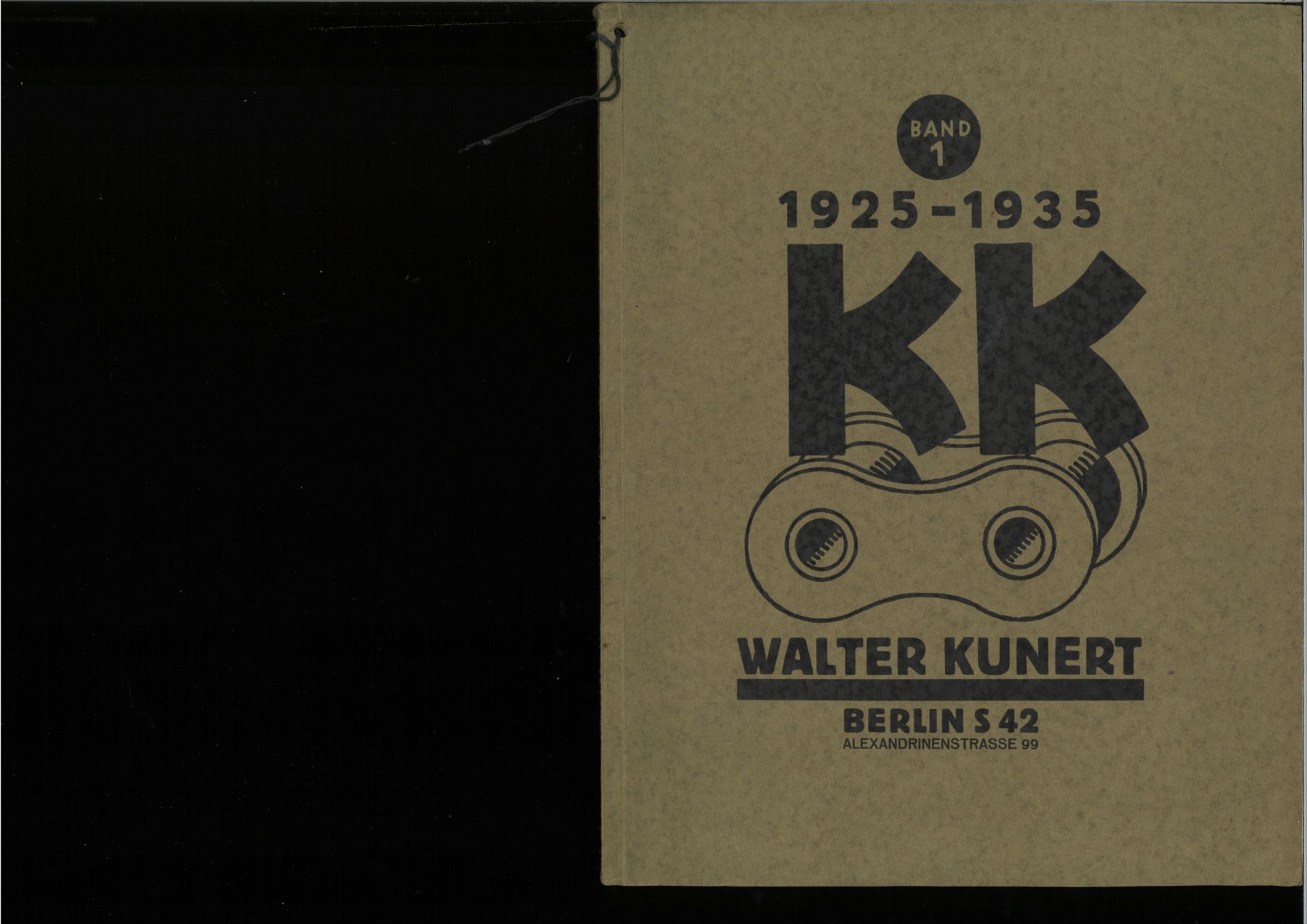 Walter Kunert, Berlin S42, Alexandrinenstrasse 99, Katalog 1935, Band 1 Motorrad, Spezialteile und