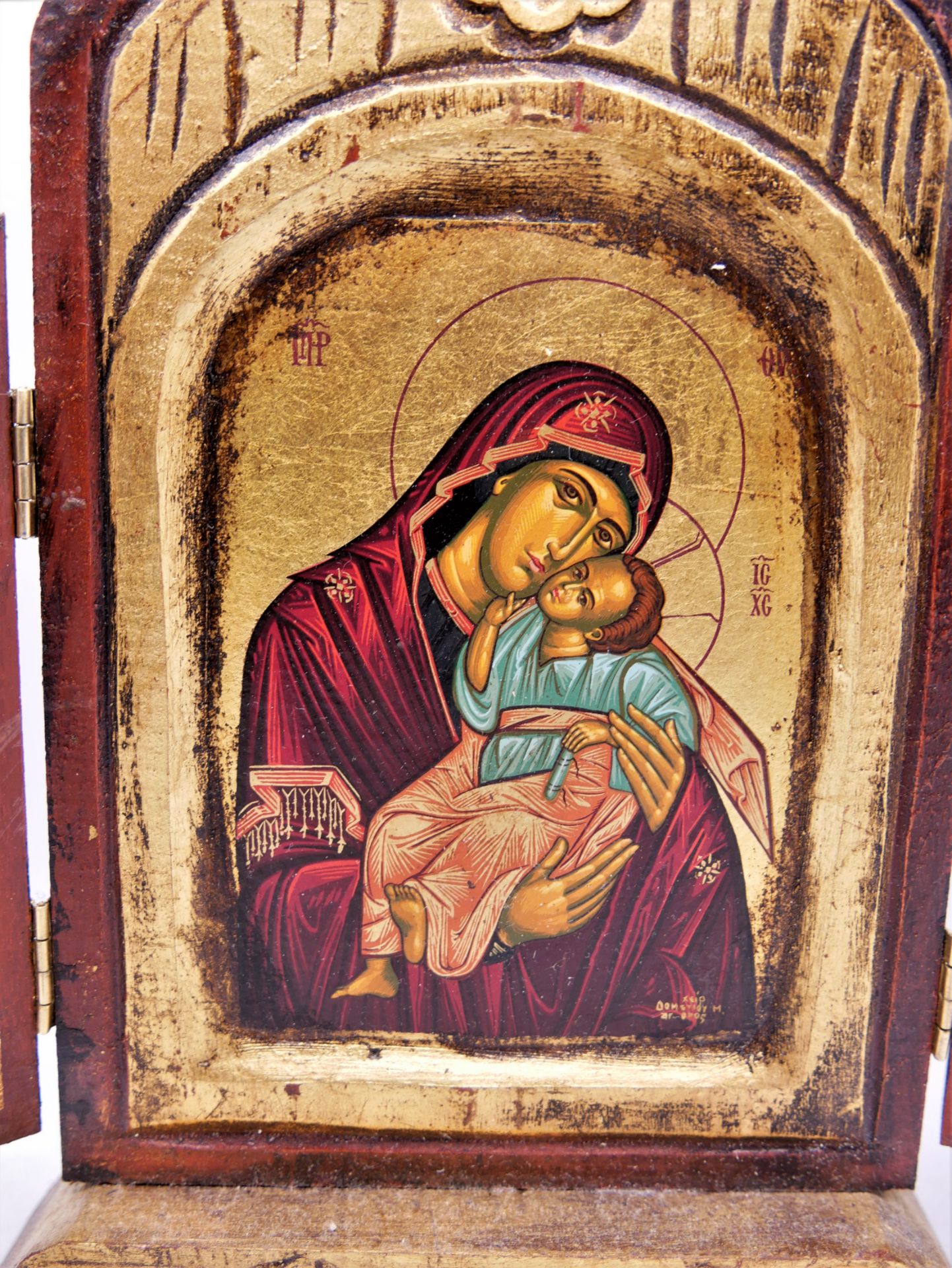 Flügel Ikone der Madonna mit Jesuskind. Wurde in Handarbeit erstellt und stammt von der griechischen - Bild 4 aus 4