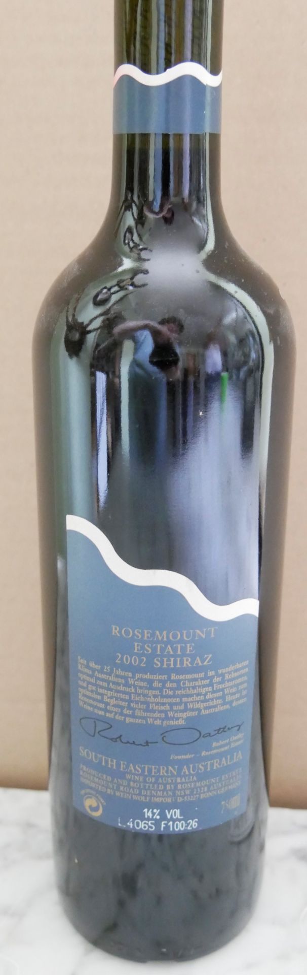 alte Flasche Wein "Rosemount Shiraz Australien 2002" - Bild 2 aus 2