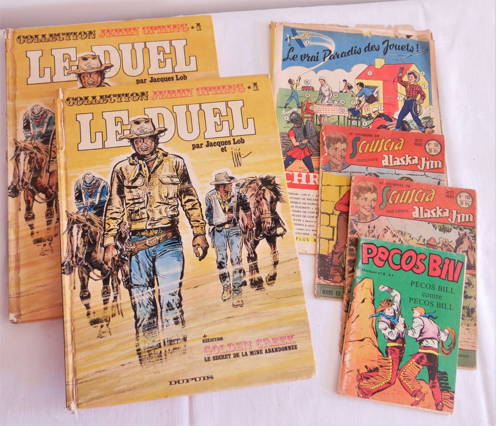 Lot französische Western-Comics, dabei "Le Duell", "Pecos Bill", "Alaska Jim", stark gebrauchter