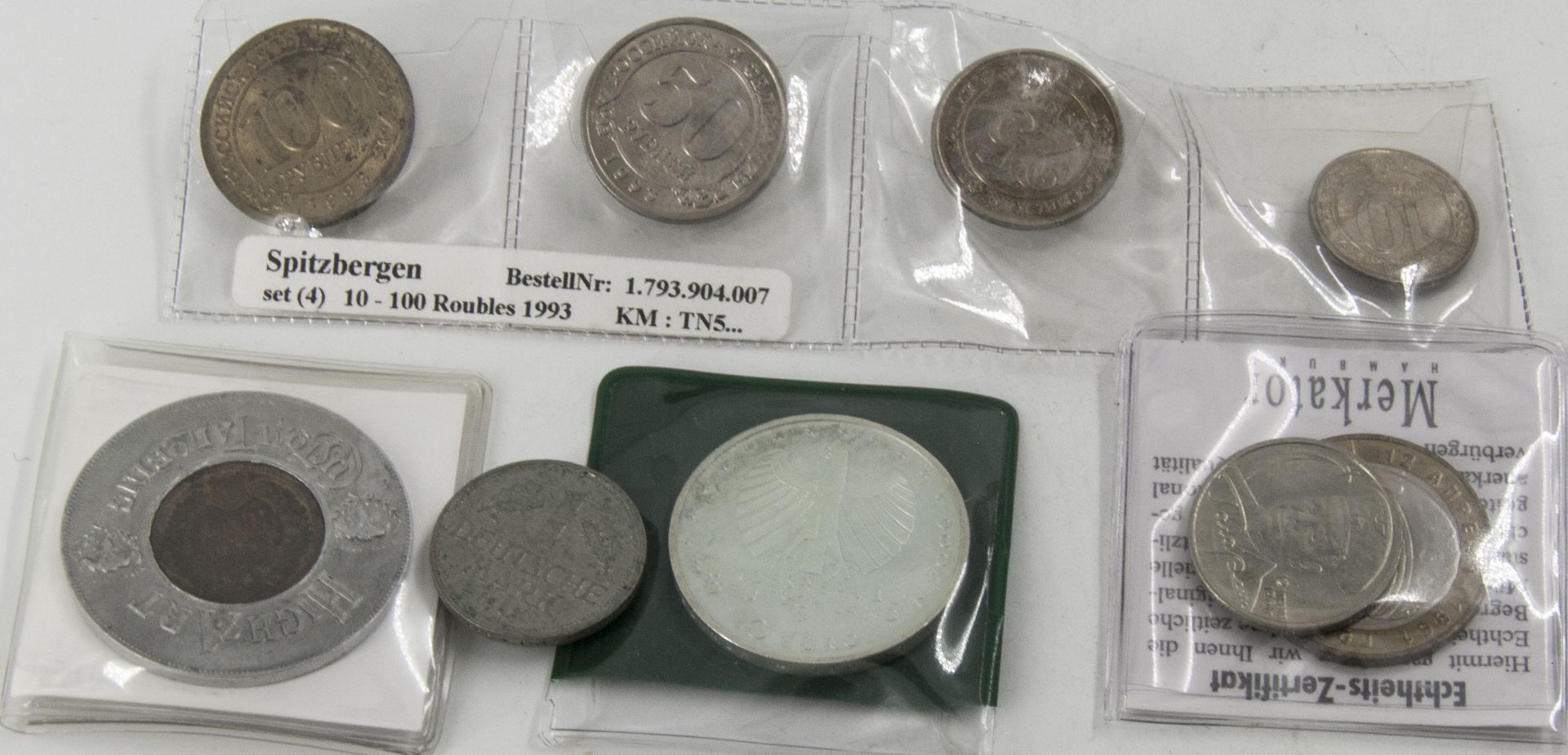 Lot Münzen aus Europa, dabei KSM Spitzbergen 1993, Deutschland 2006 10 Euro "650 Jahre Städtehanse",