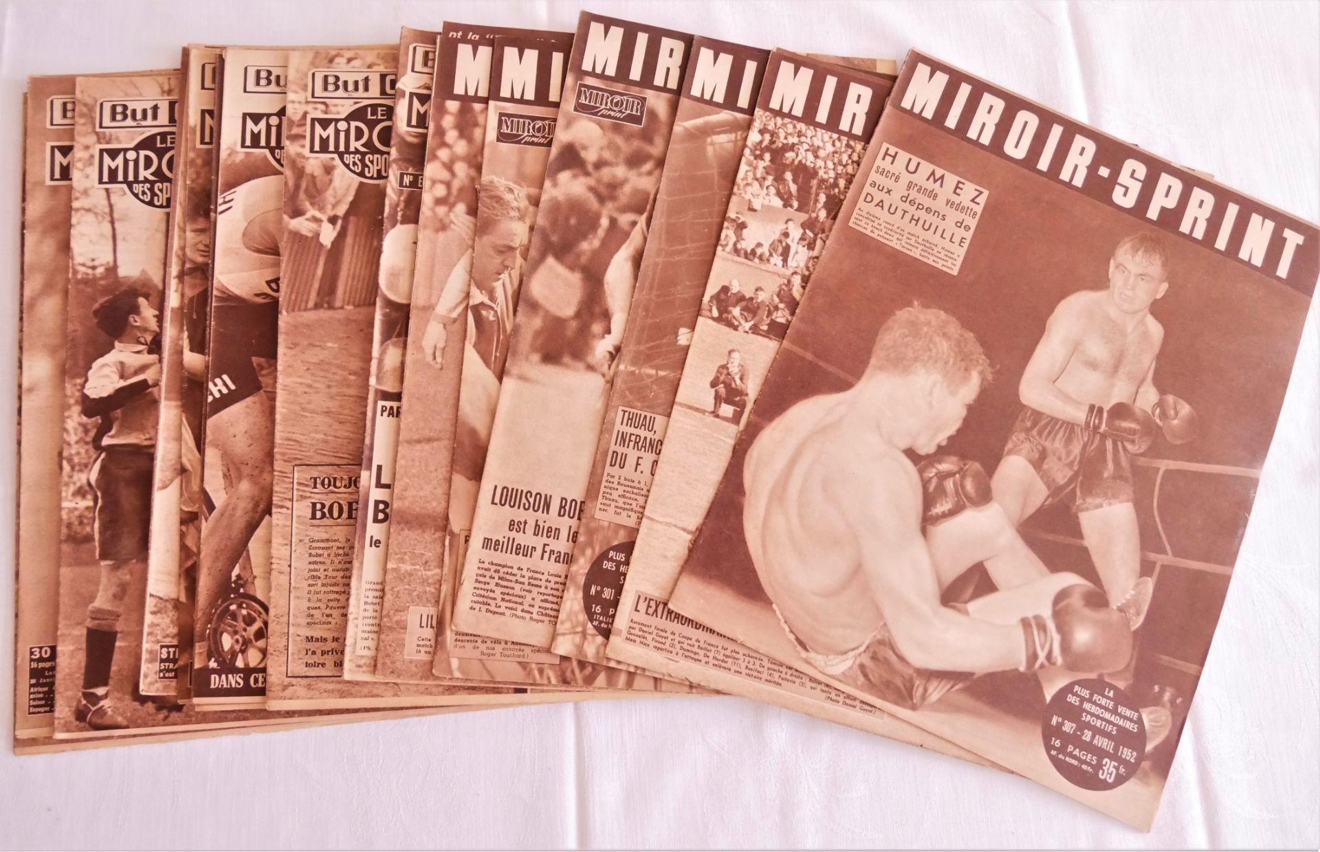 "Le miroir des sports", Nr 332-335, 343-348, "Miroir-Sprint", Nr. 295, 301-303, 307-308 (1952)