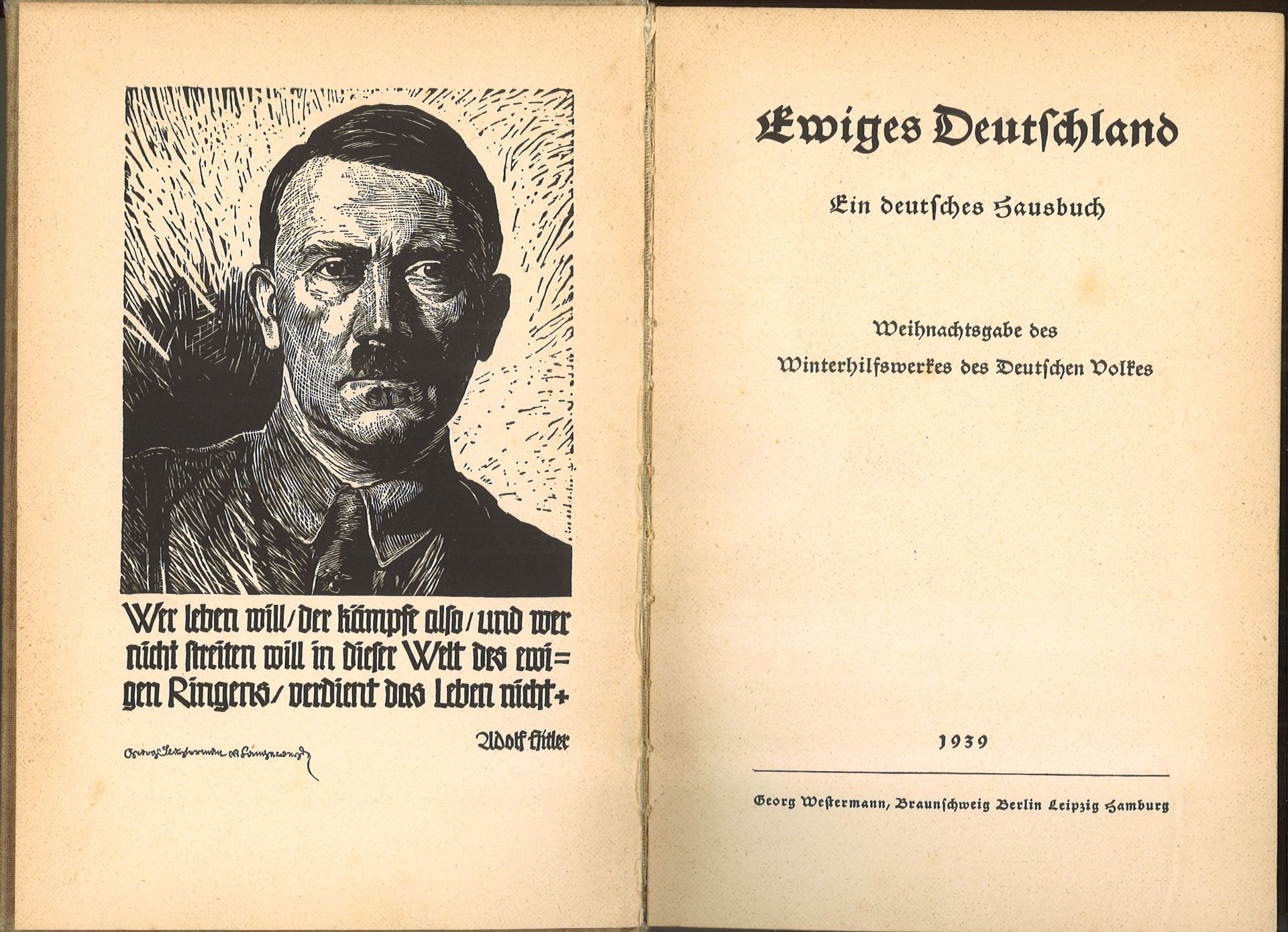 "Ewiges Deutschland" 1939, gebundene Ausgabe, Weihnachtsgabe des Winterhilfswerkes des Deutschen