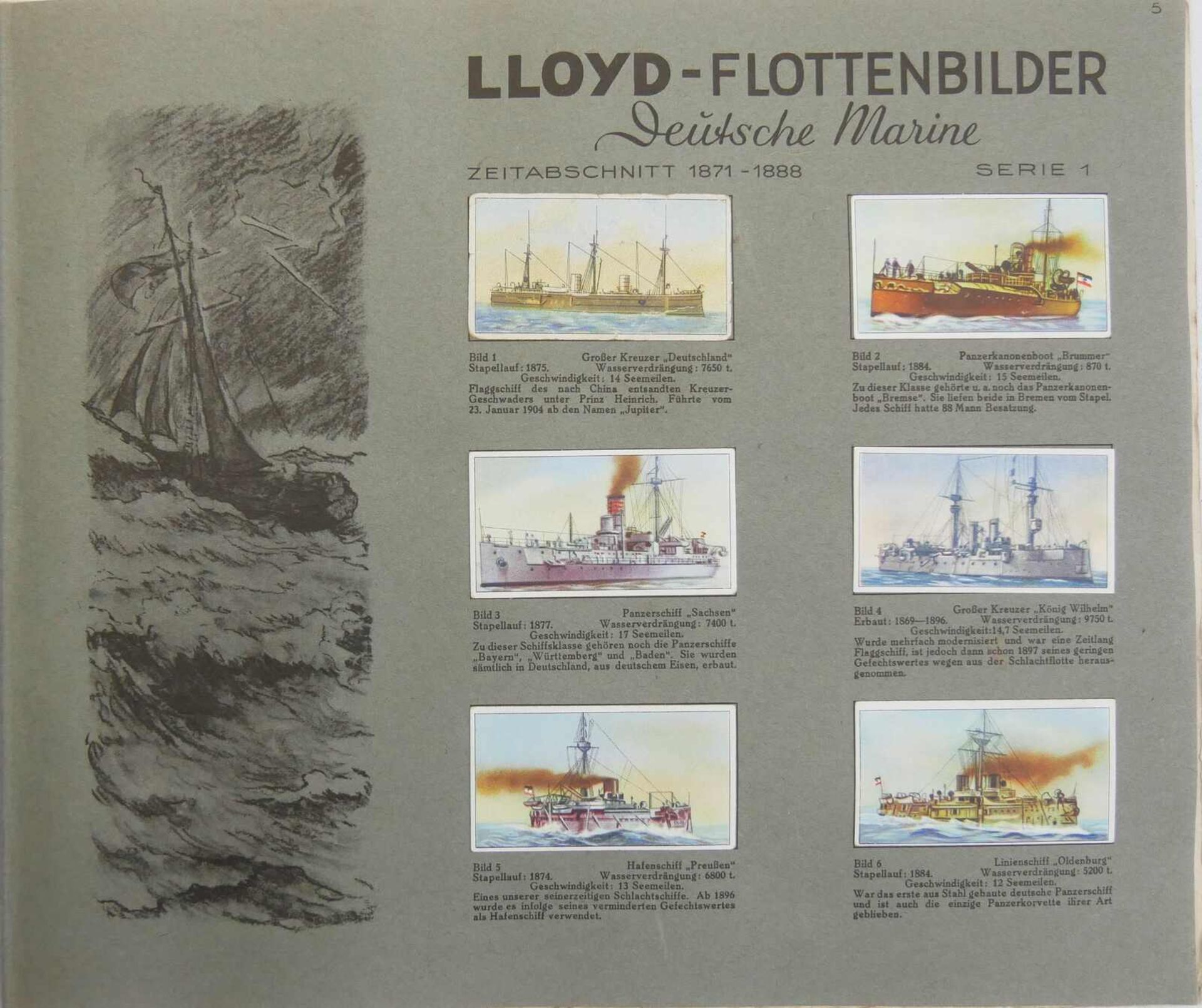 2 Zigarettenbilder Alben - Die Nachkriegszeit 1918-1934 und Lloyd Flottenbilder Deutsche Marine. - Bild 2 aus 3