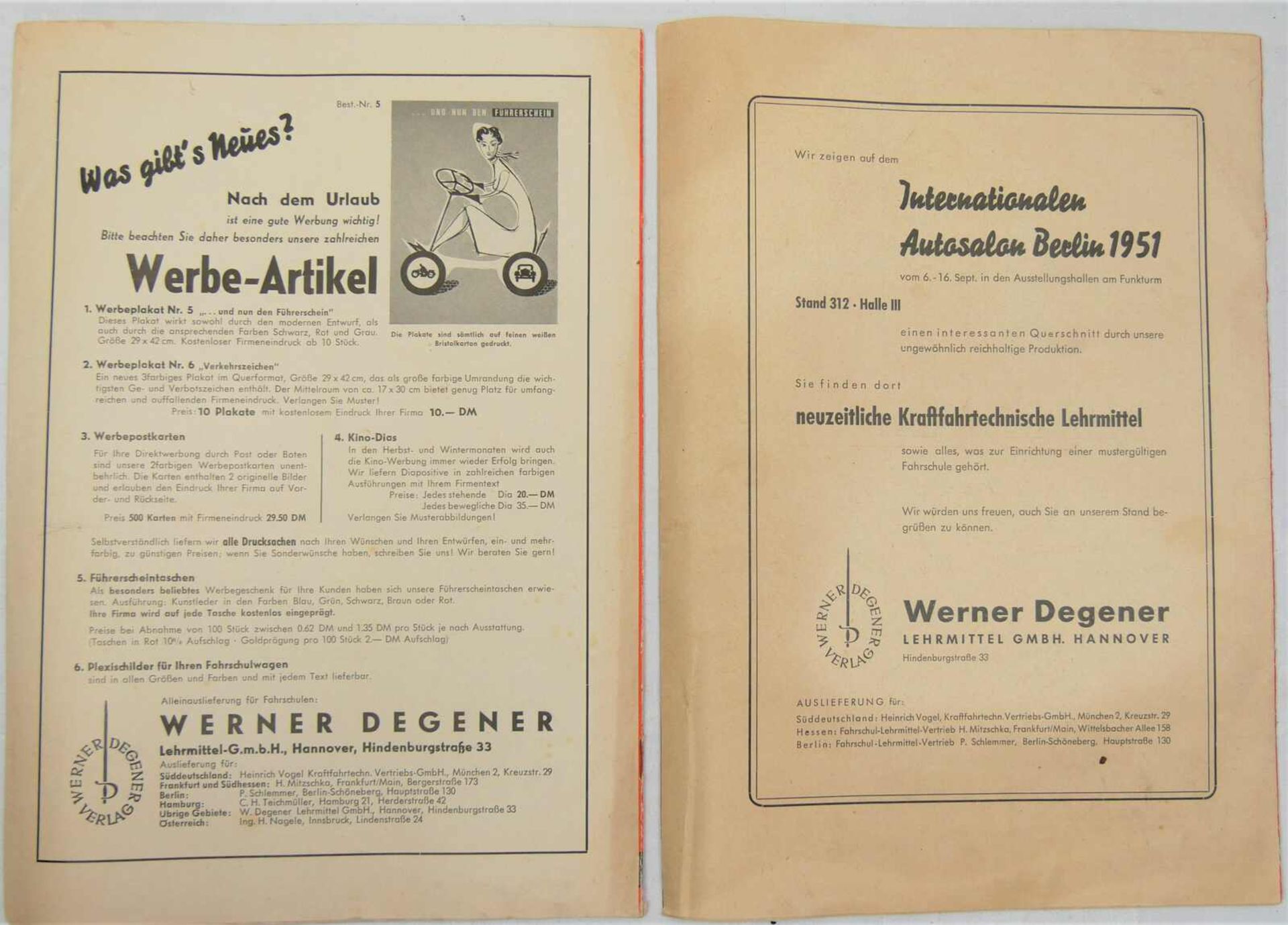 2 Hefte "Die Fahrschule", Zeitschrift für die Kraftfahrschulen, Heft 9 von September 1956 und Heft 9 - Bild 2 aus 3