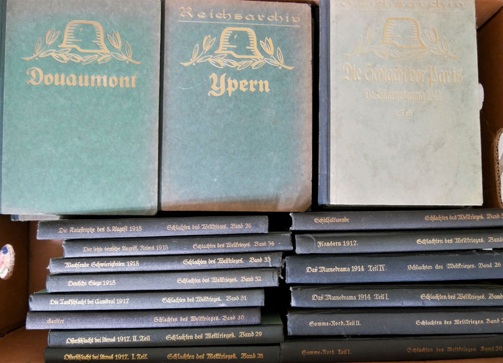 Reichsarchiv "Schlachten des Weltkrieges" , Band 1 - 36 , in 38 Büchern, komplett, Band 26 ist