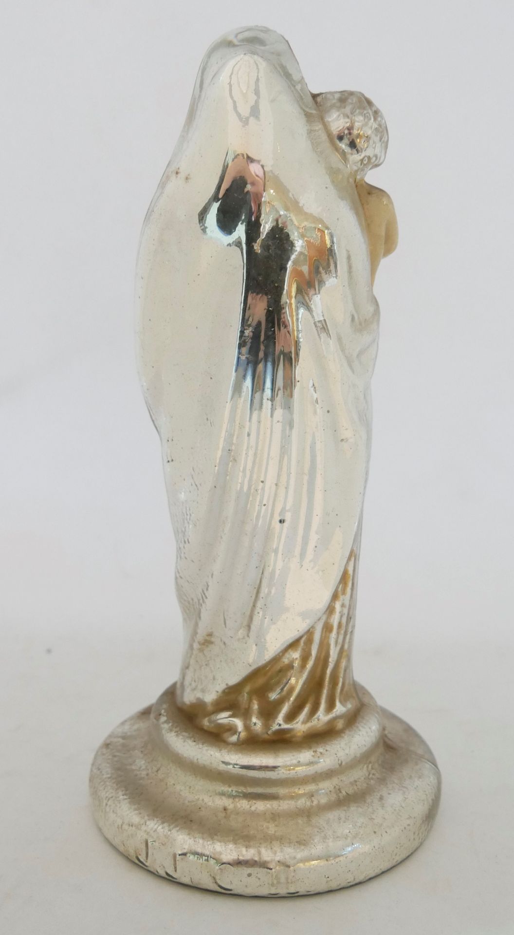 Aus Sammlung - antike Madonna mit Jesuskind auf dem Arm aus Bauernsilber, Bemalung teilweise noch - Bild 3 aus 3