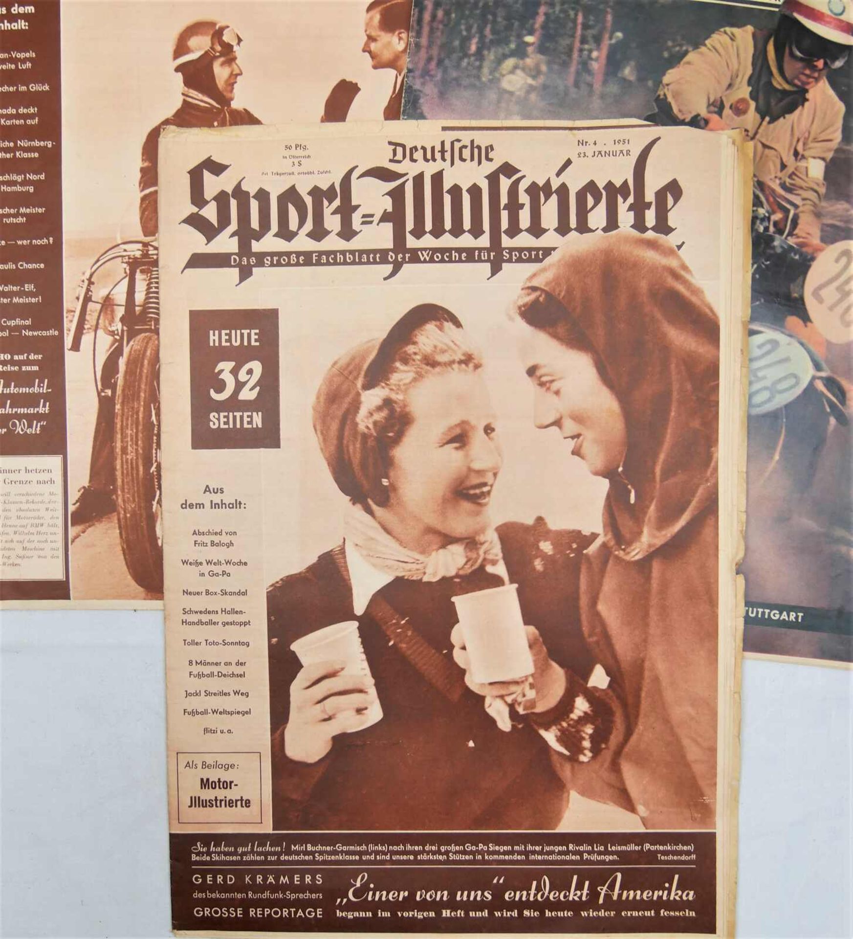 3 alte Magazine, dabei: "Motor-Sport-Illustrierte" mit einer Rückschau auf das Rennjahr 1955, " - Bild 2 aus 2