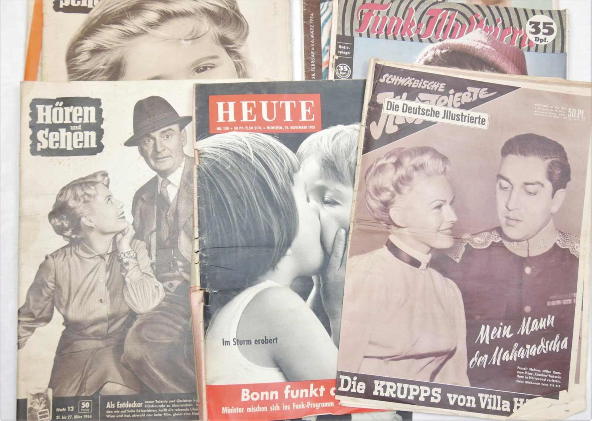 Lot alte Magazine, insgesamt 9 Stück, dabei: "Frankfurter Illustrierte" Nr. 18 vom 01. Mai 1954, " - Bild 2 aus 2