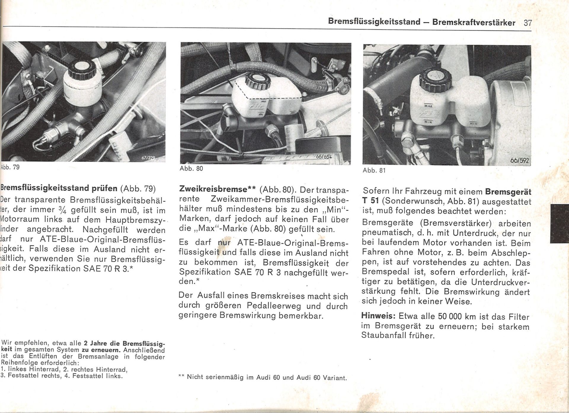 Betriebsanleitung Audi 60/75/90, Ausgabe Juli 1969 - Bild 2 aus 2