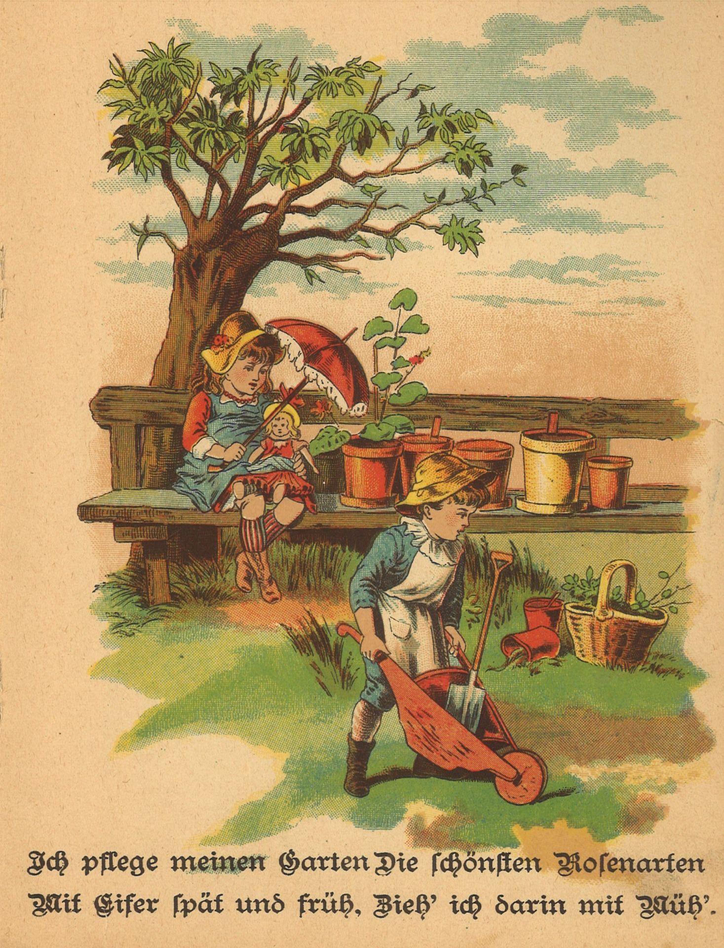Kinderbuch um 1890, "Mein Liebling", mit Gebrauchsspuren - Bild 2 aus 2