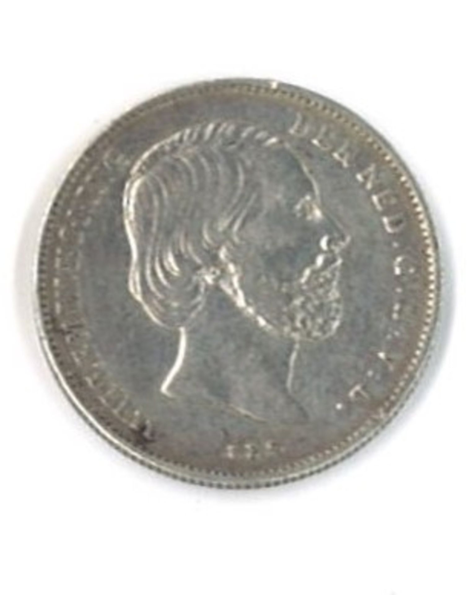 Niederlande Wilhelm II. Silbermünze 1860, 1/2 Gulden. Zustand: vz - Bild 2 aus 2