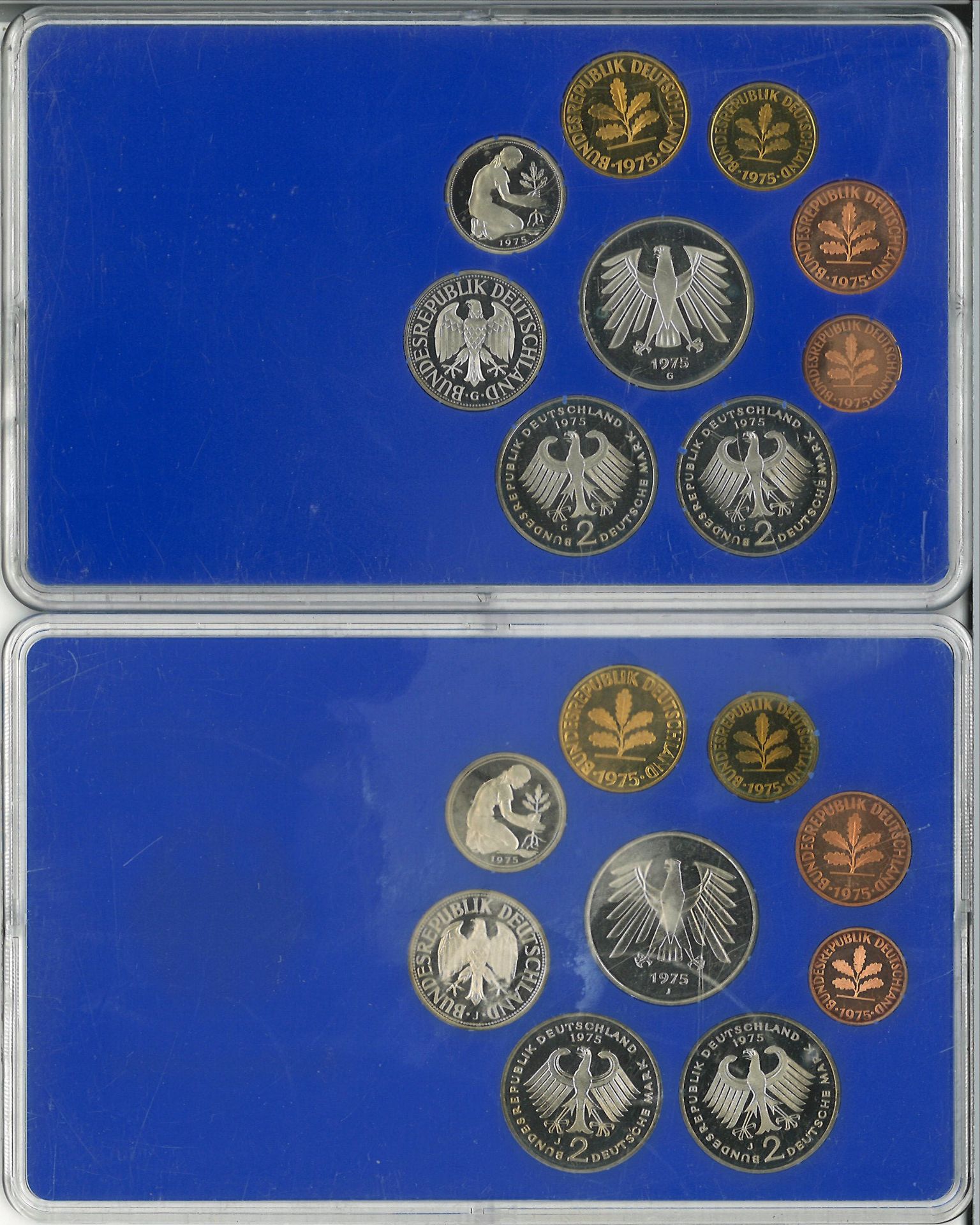 BRD Münzsets Jahrgang 1975, D, F, G und J. Im Original Blister. - Bild 3 aus 4
