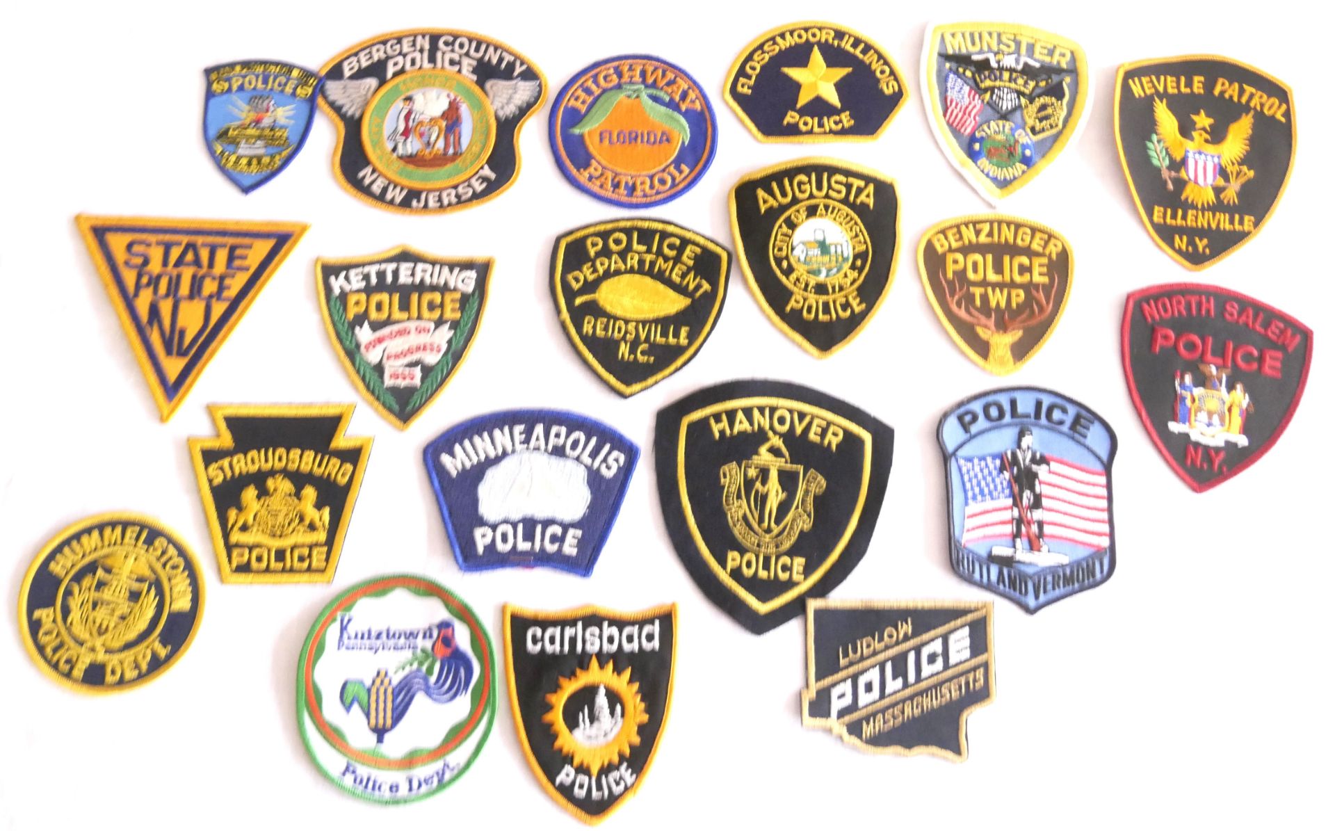 Aus Sammlung! USA Patches, Police. Insgesamt 20 Stück.