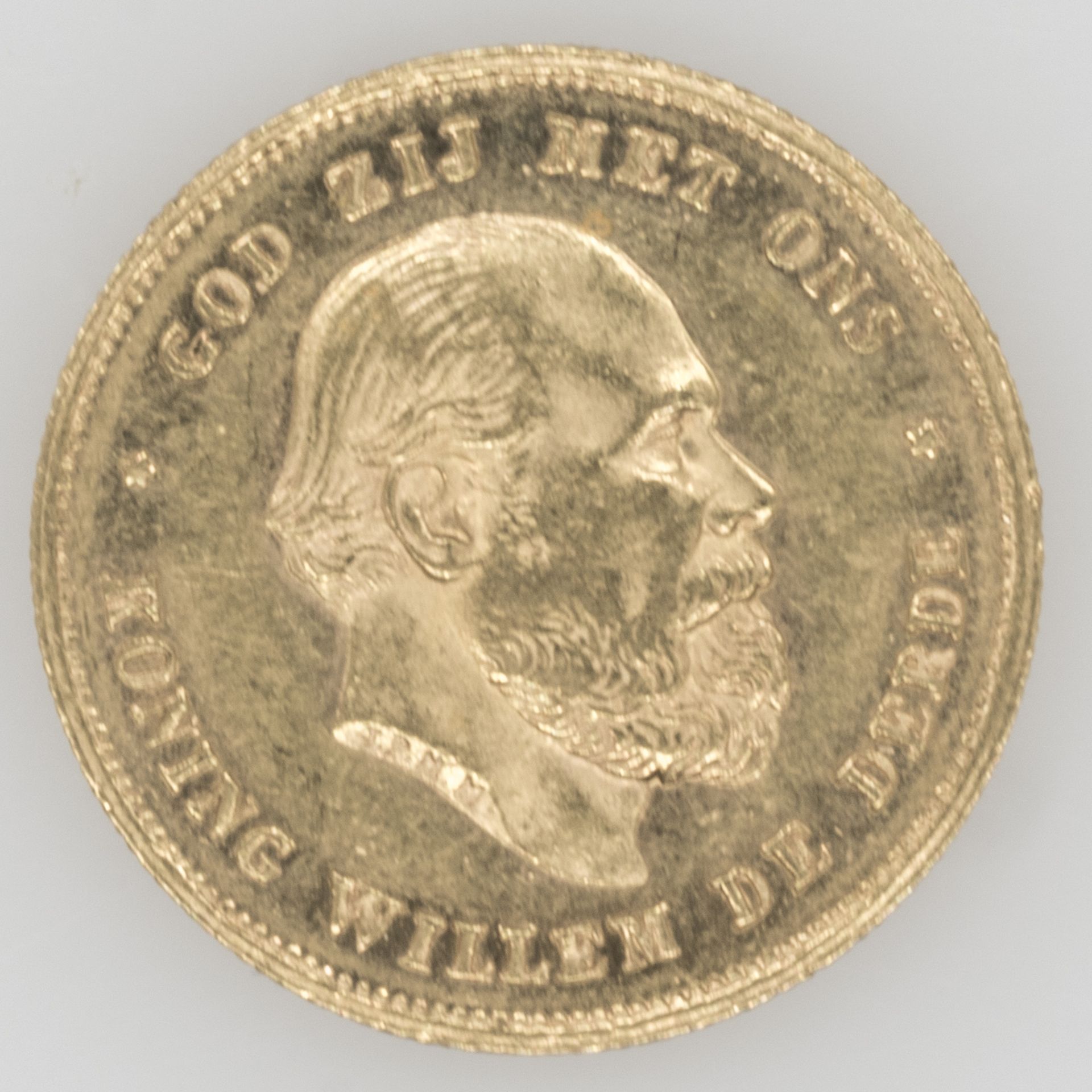 Niederlande 1875 - 1887, 10 Gulden - Goldmünze "Wilhelm III.". Gold 900/1000. Gewicht: ca. 6,7 g.