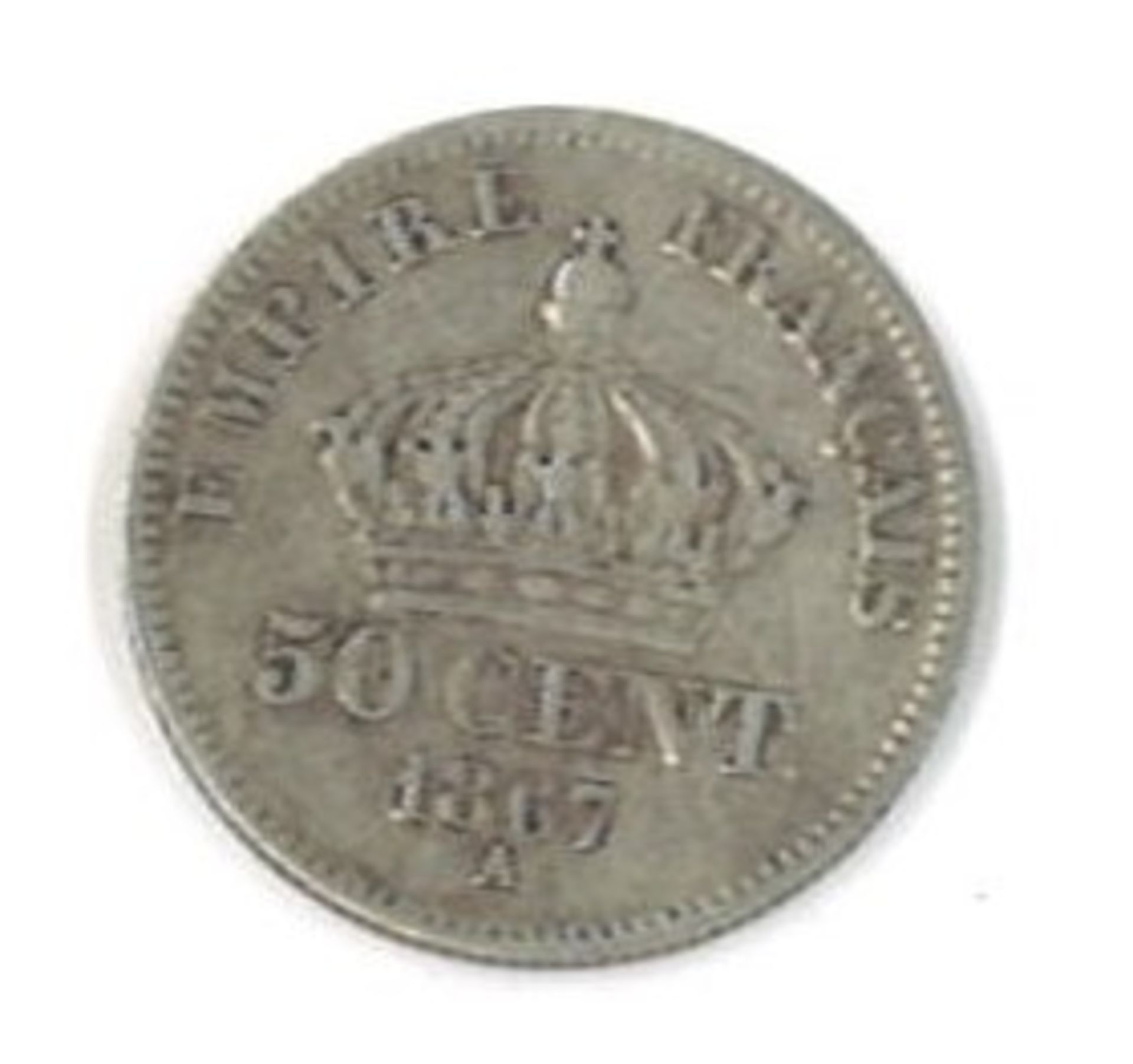 Frankreich 50 Cents 1867 "Napoleon" Zustand: ss+