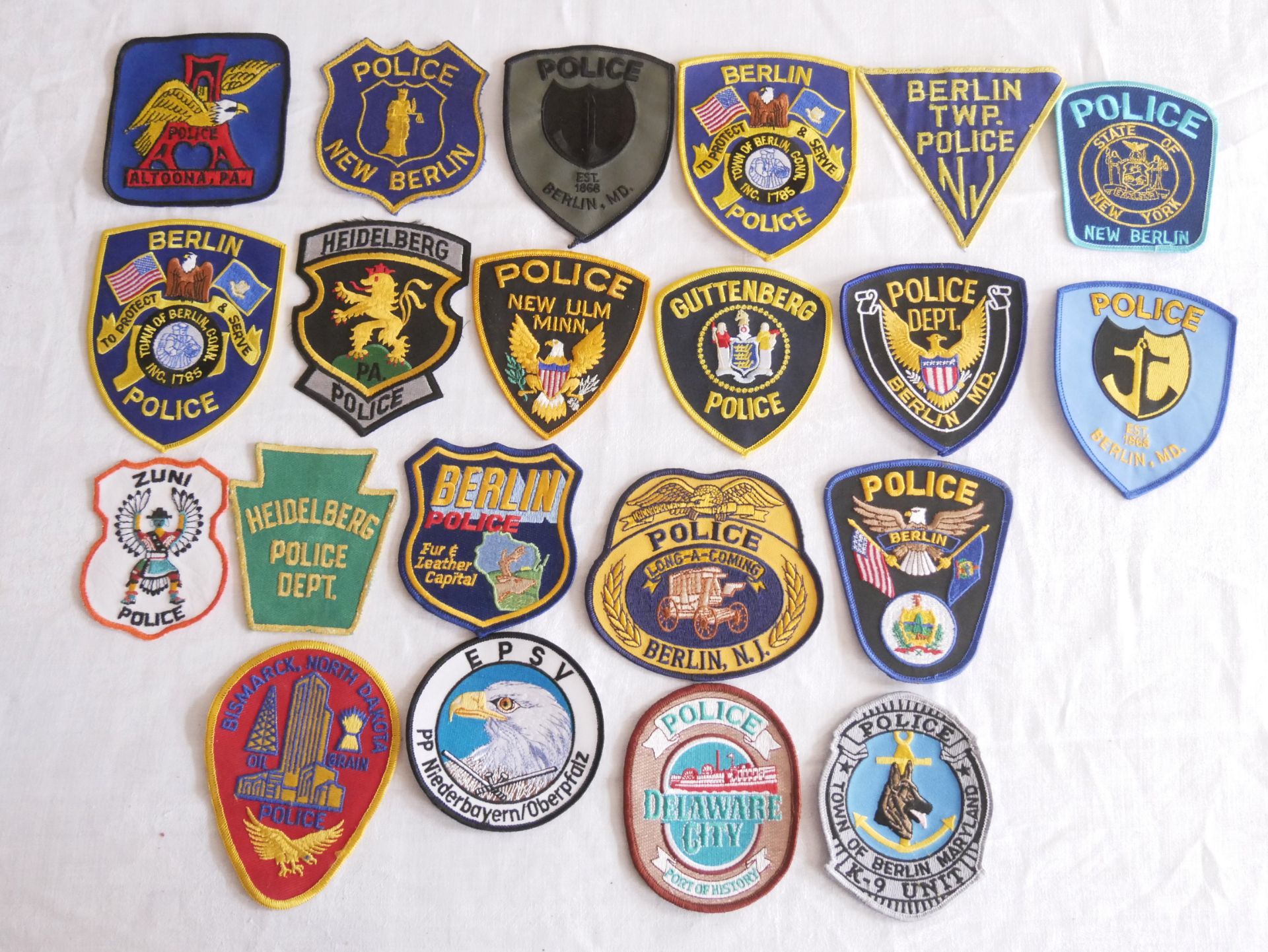 Aus Sammlung! USA Patches, Police. Insgesamt 20 Stück.