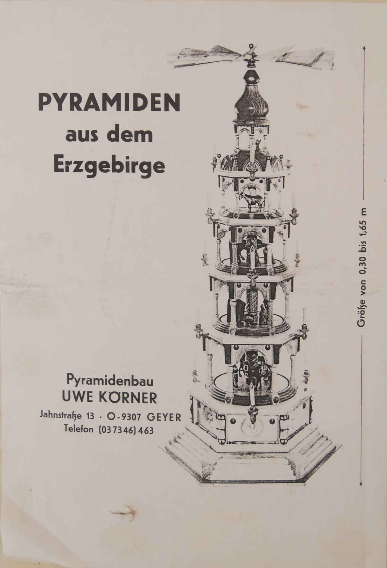 Große Erzgebirge Weihnachtspyramide. 3 - stufig, Figuren handgeschnitzt. Fa. Uwe Körner. Höhe: ca. - Image 9 of 9