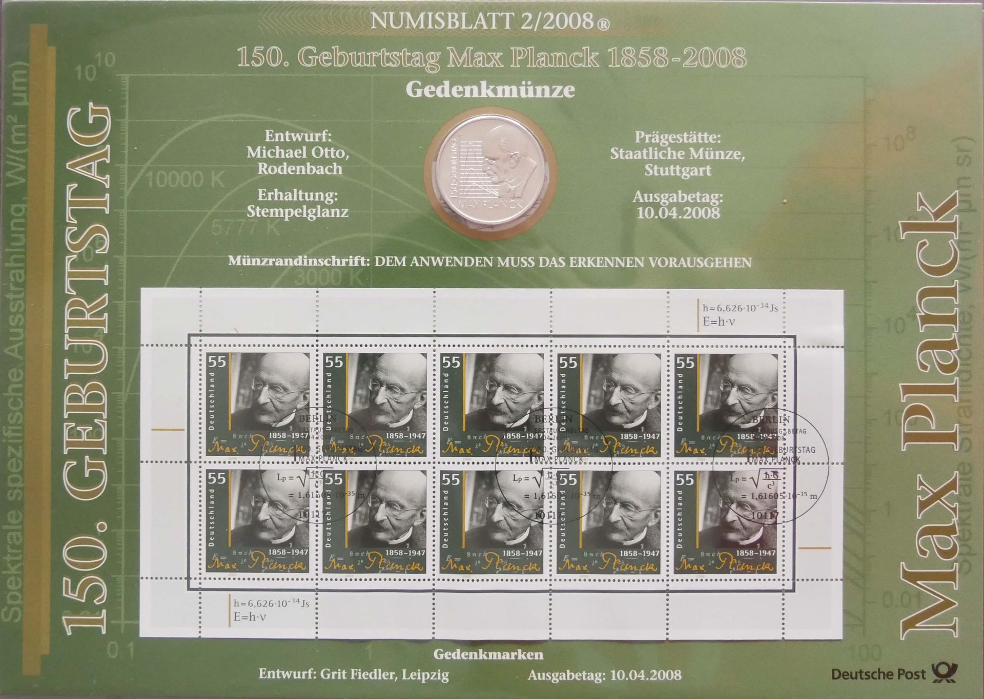 Lot Numisbriefe mit 10er Bögen gestempelt in Original Schuber aus Post-Abo. Guter Zustand, - Image 3 of 5