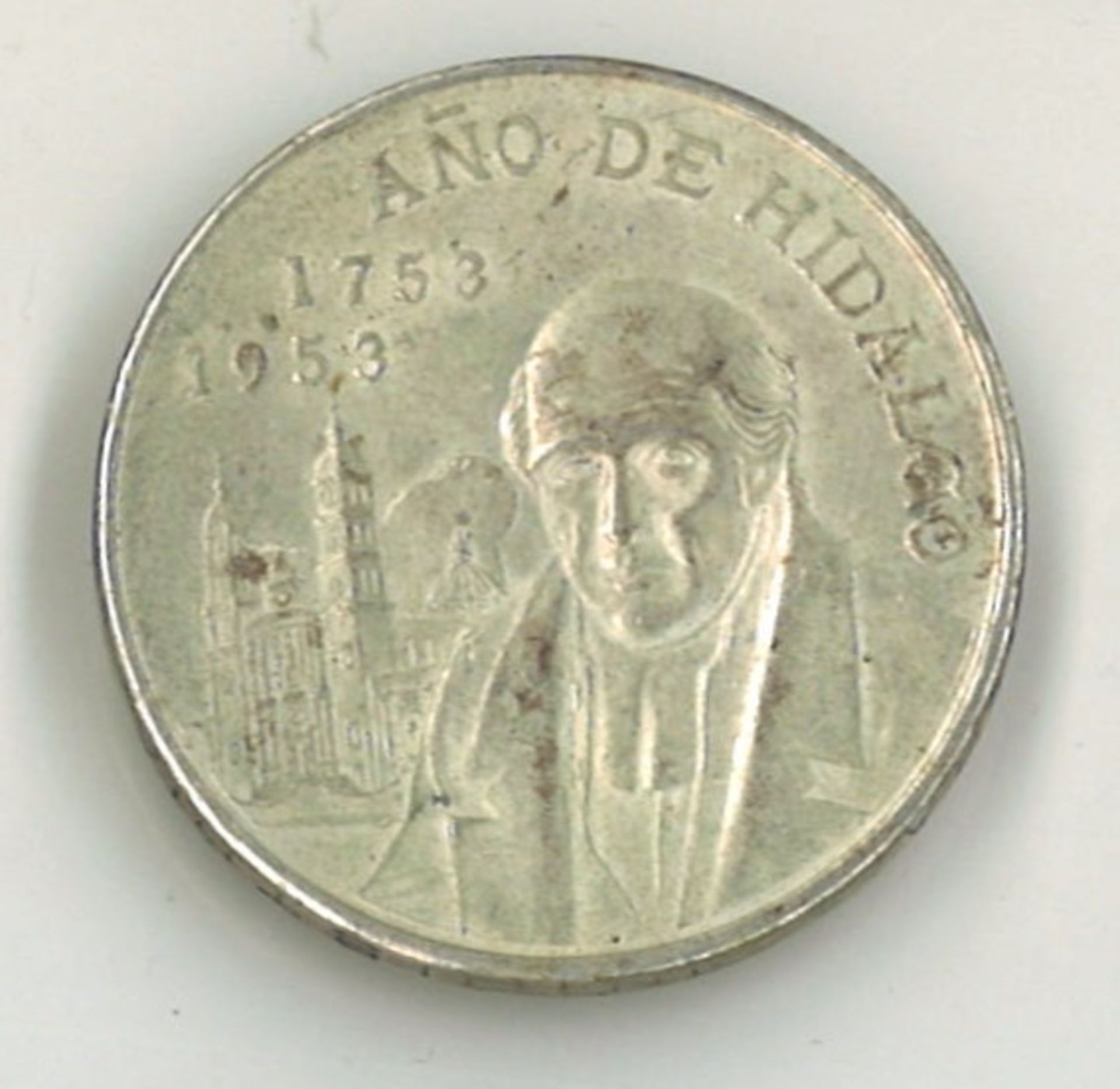 1 Silbermünze Mexiko 1953 "Ano de Hidalgo 1953" Cinco Pesos - Image 2 of 2