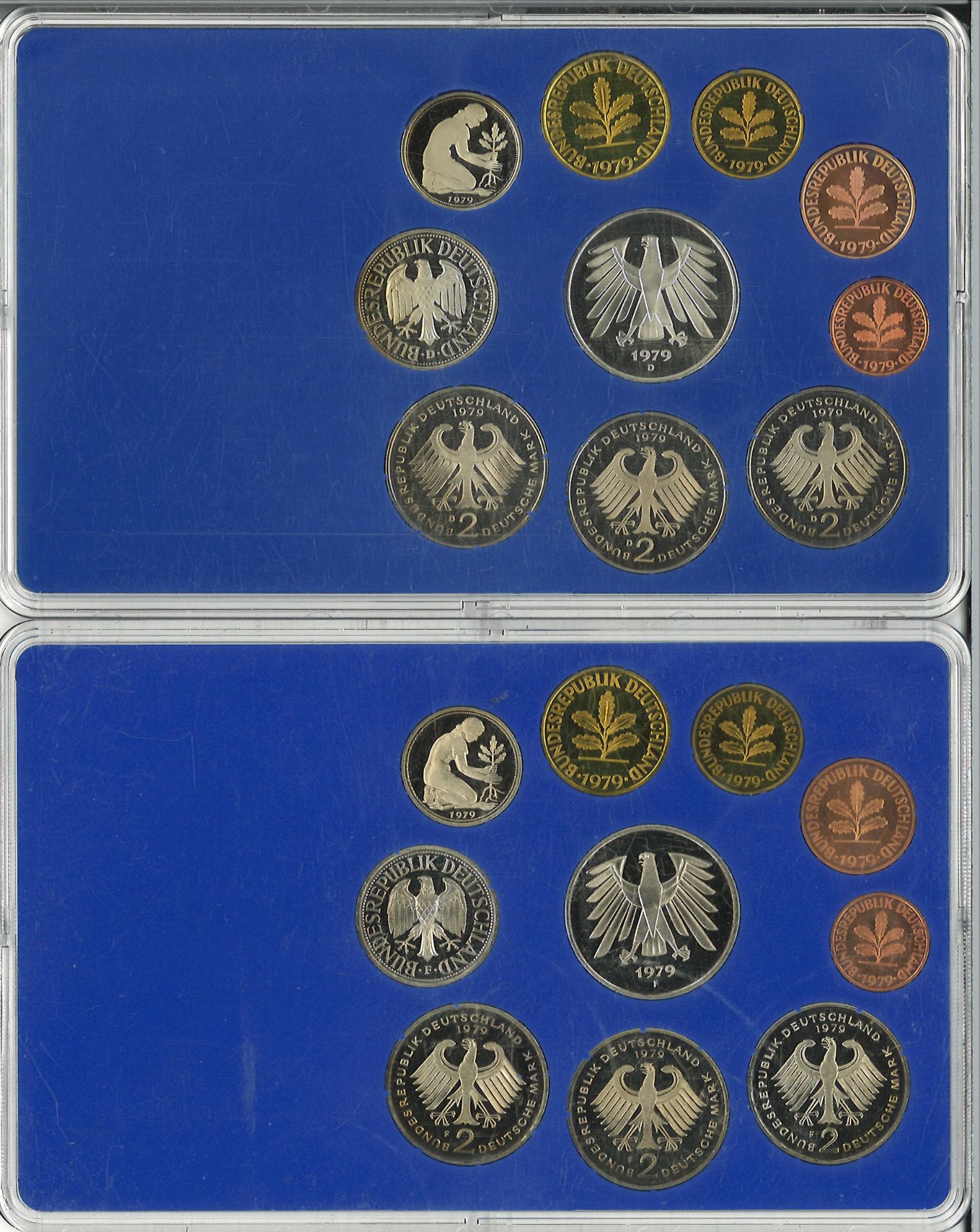 BRD Münzsets Jahrgang 1979, D, F, G und J. Im Original Blister. - Image 2 of 4