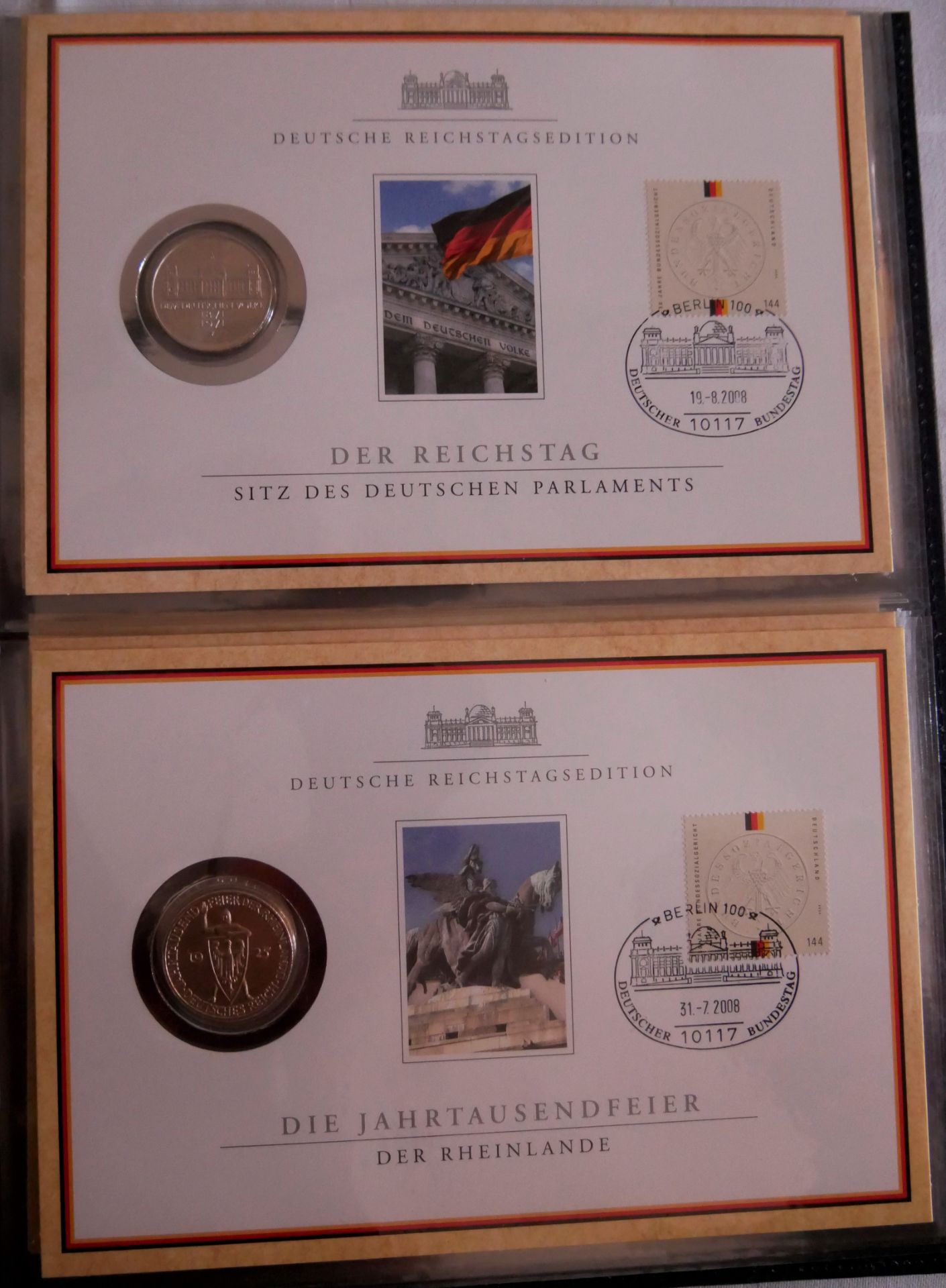 Sonder Münzblätter "Deutsche Reichstagsedition" insgesamt 26 Blätter, dabei auch ältere Stücke. - Image 4 of 4