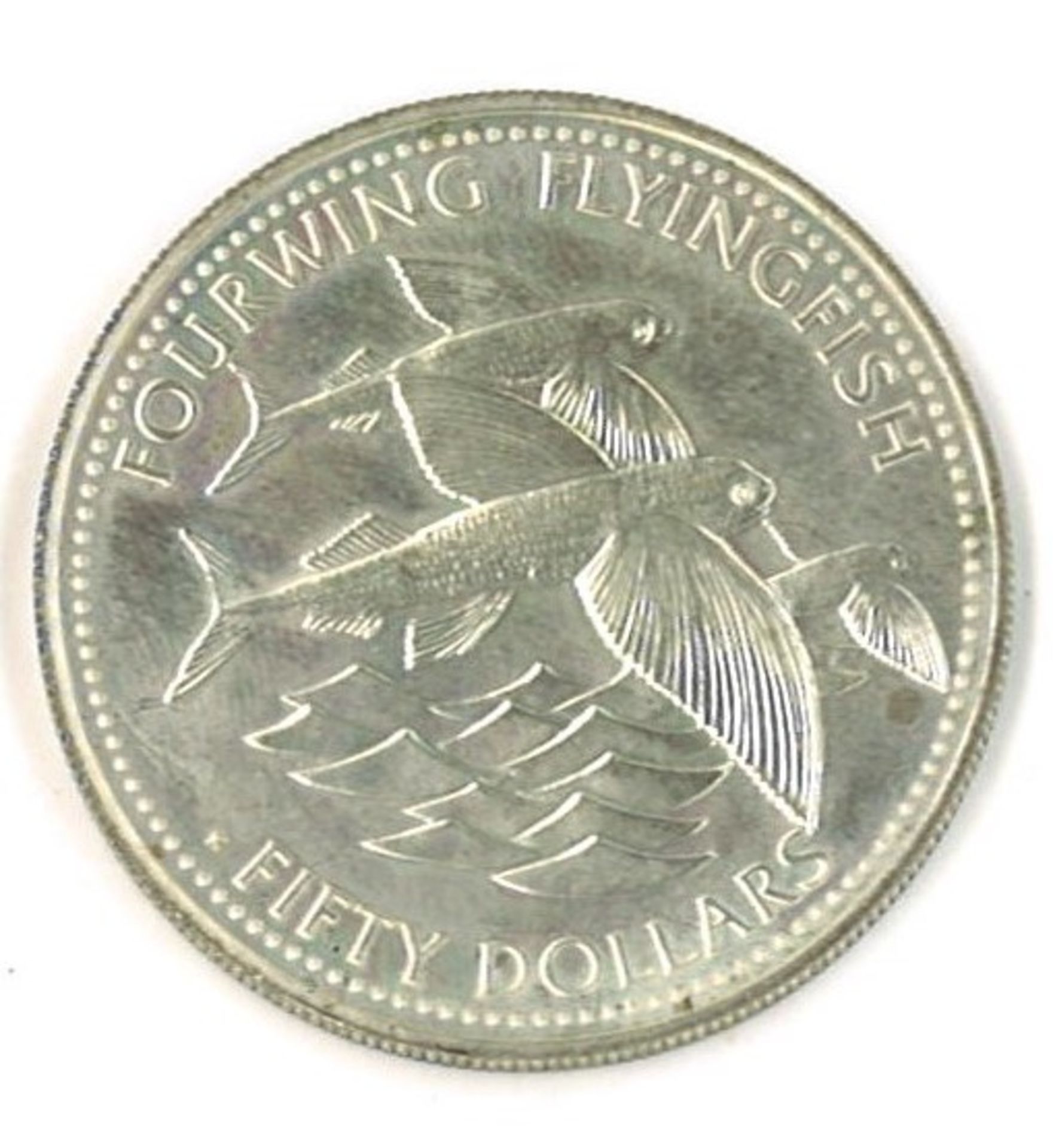 Silbermünze Barbados 1984, 50 Dollar. 32KM42 FAO Weltfischereikonferenz. Zustand: VZ - Bild 2 aus 2
